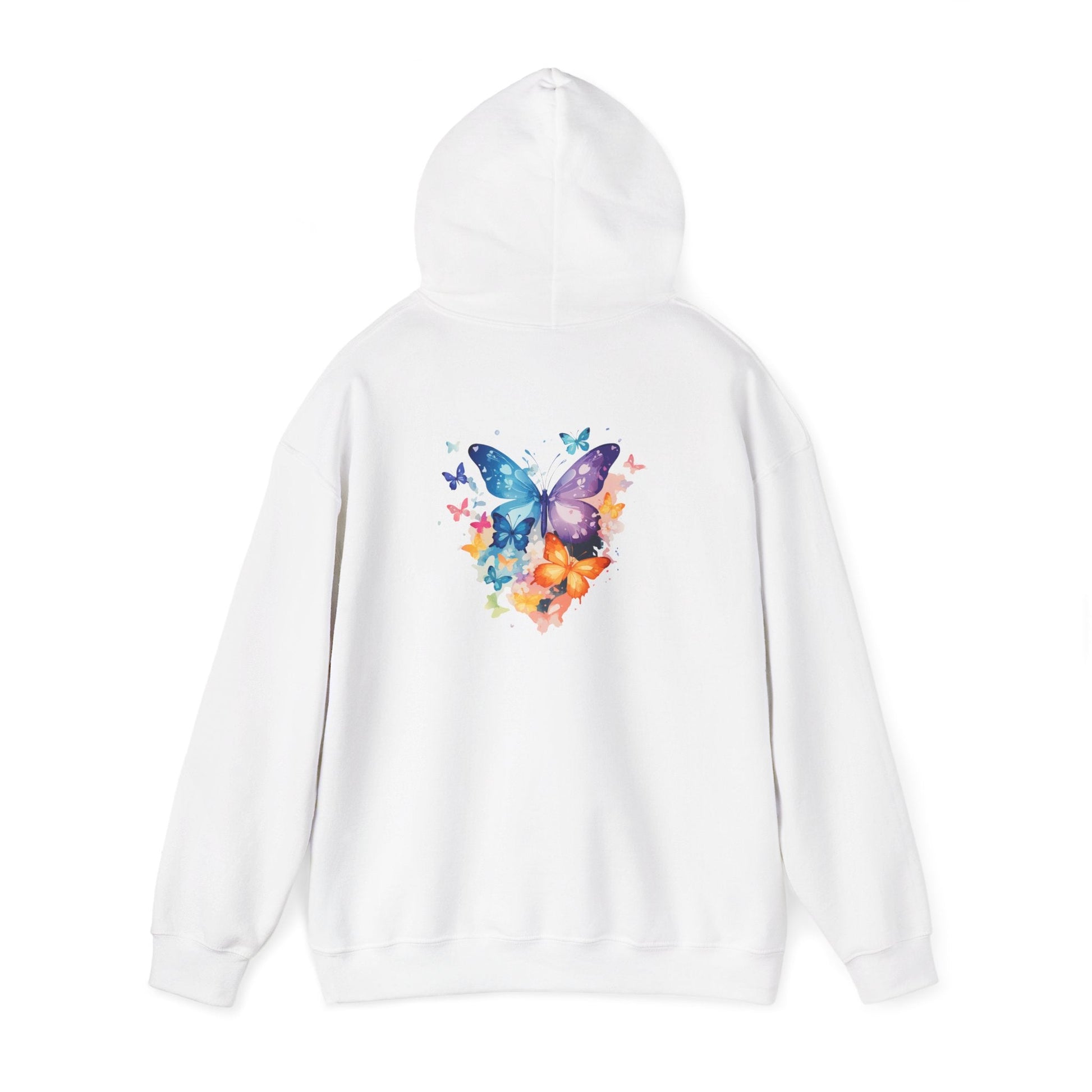Colorful Butterfly Hoodie - Artistic Unisex Sweatshirt for Spring Adventures Printify