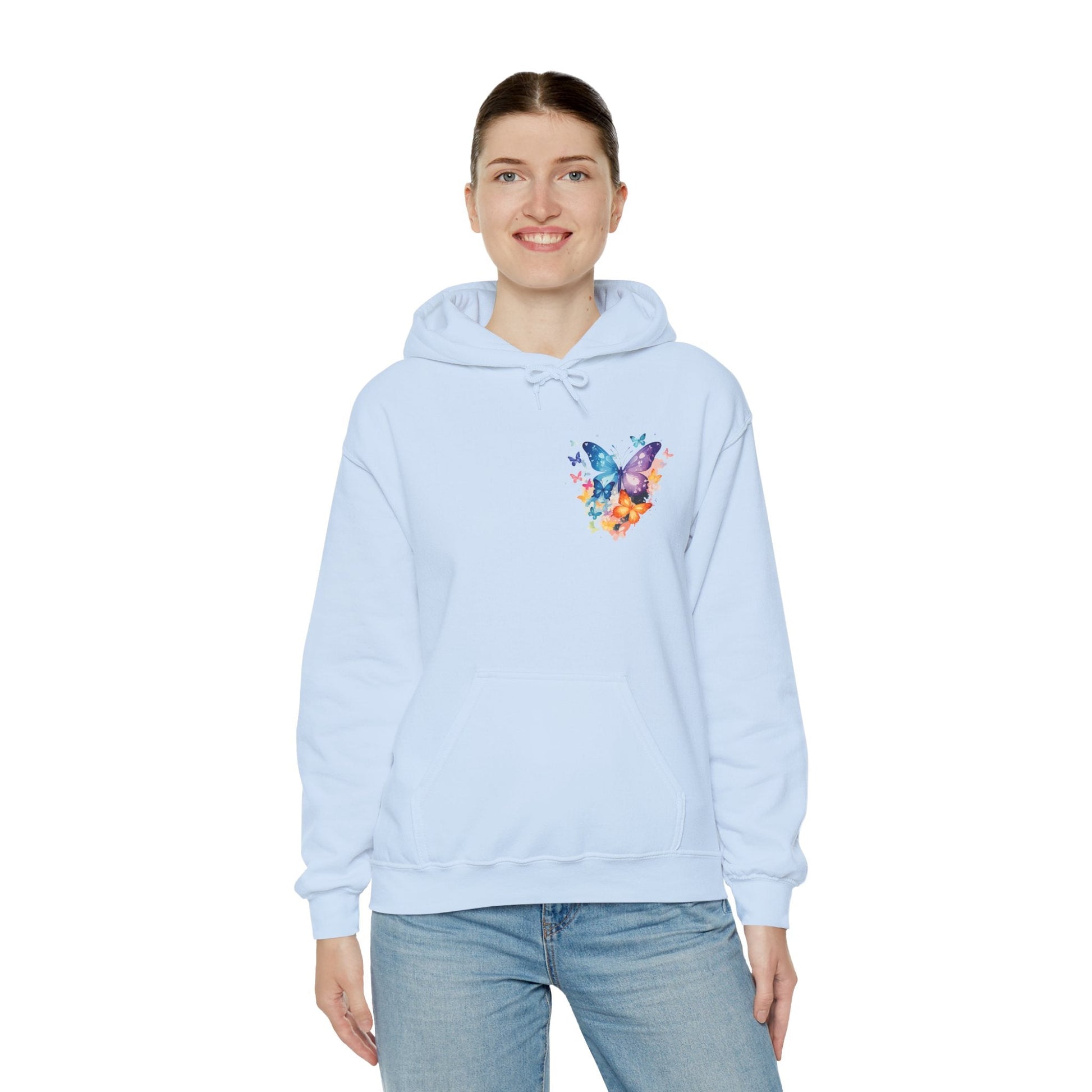 Colorful Butterfly Hoodie - Artistic Unisex Sweatshirt for Spring Adventures Printify