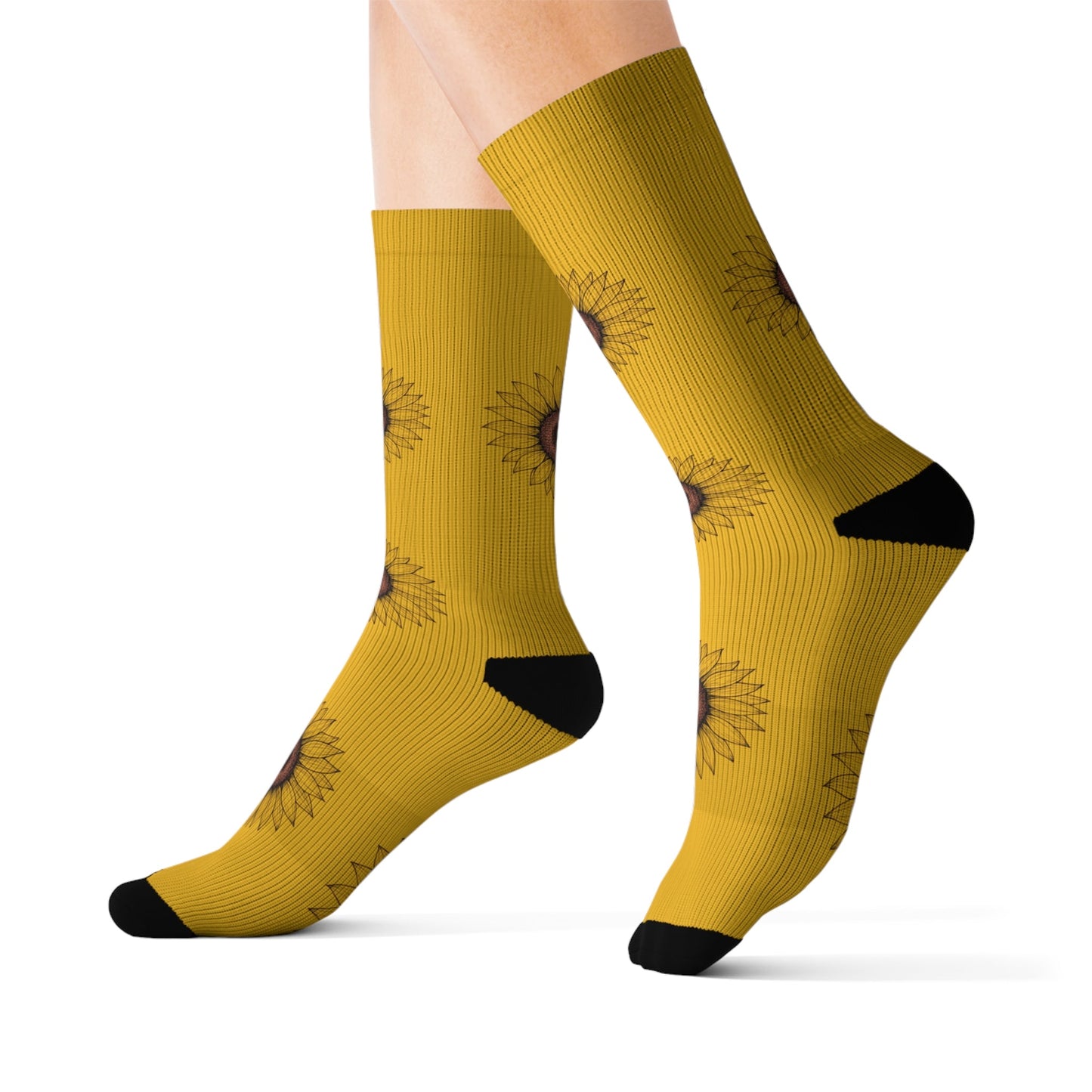 Sunflower Sublimation Socks | Cozy Gift for Plant Lovers Printify