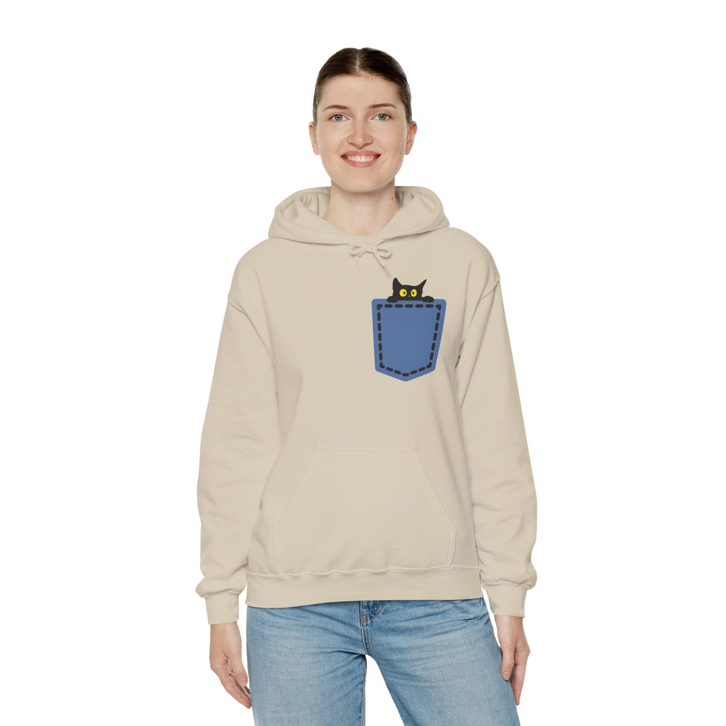 Cat Pocket Hoodie | Cute Cat Lover Gift, Unisex Printify