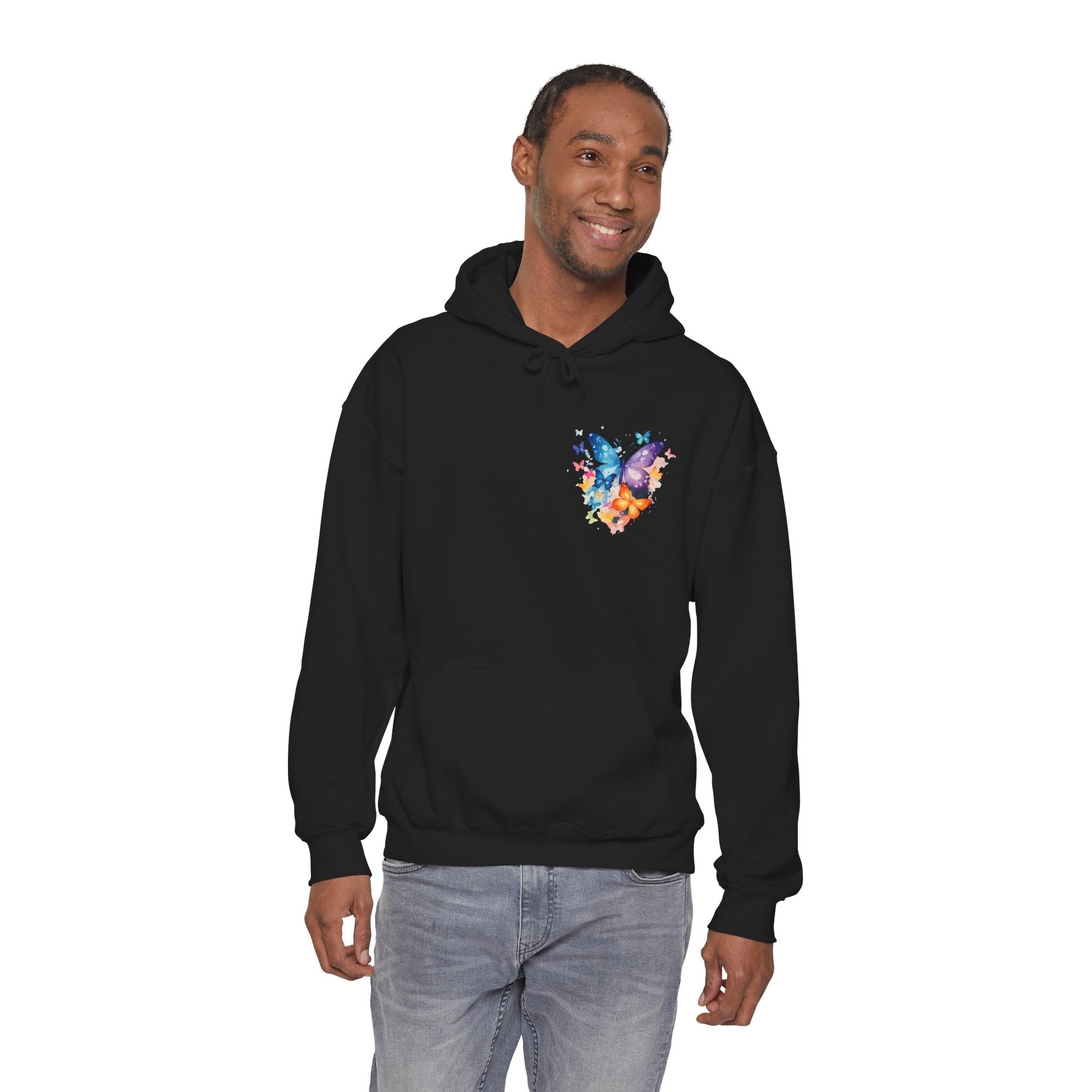 Colorful Butterfly Hoodie - Artistic Unisex Sweatshirt for Spring Adventures Printify