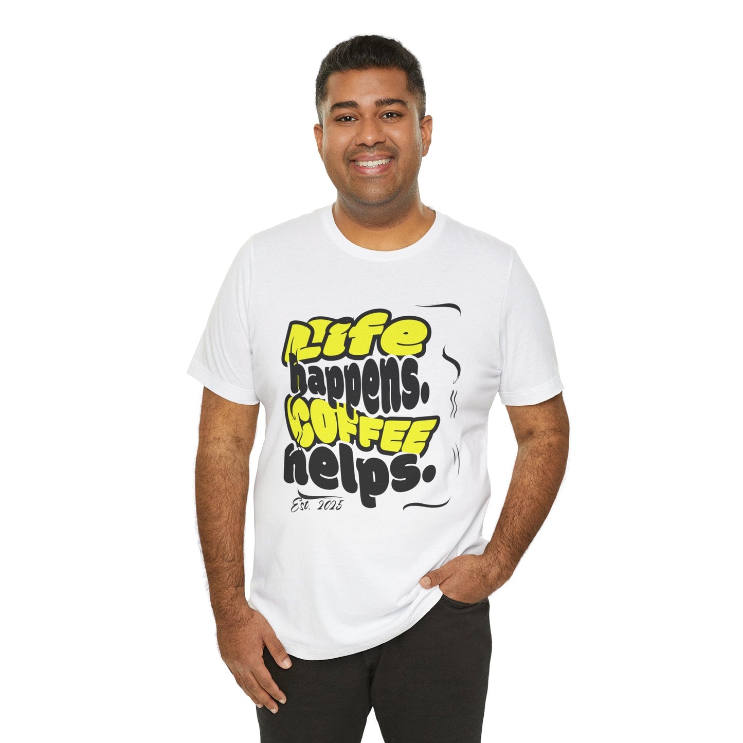 Coffee Lover T-Shirt - Life happens Coffee helps Boho Wear