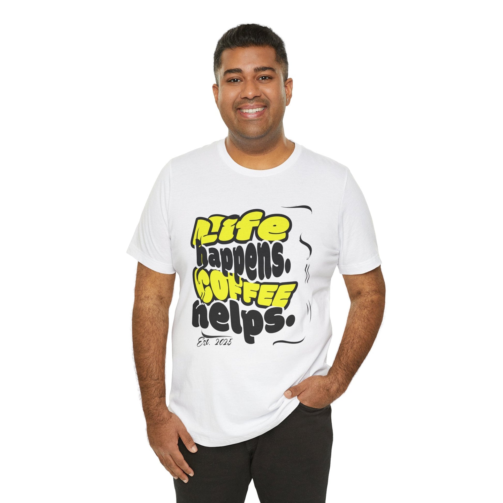 Coffee Lover T-Shirt - Life happens Coffee helps Boho Wear