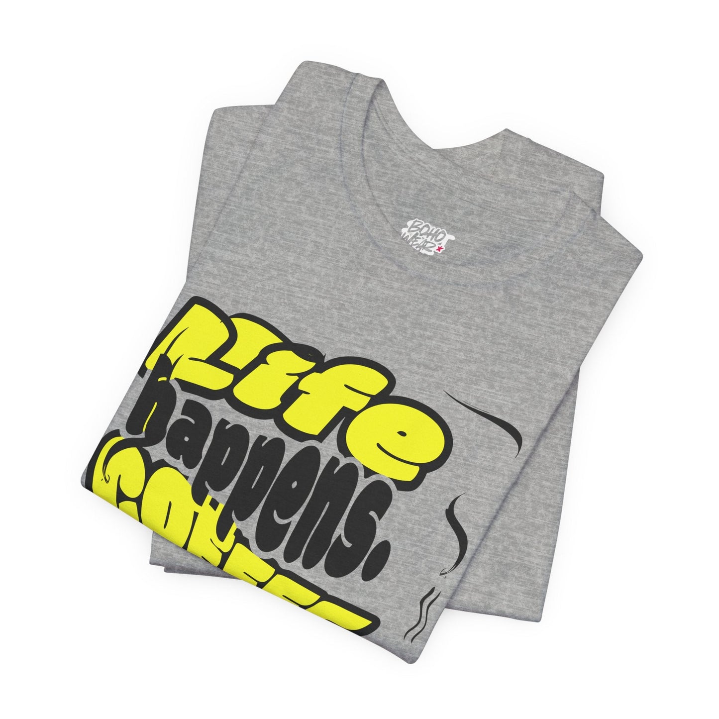 Coffee Lover T-Shirt - Life happens Coffee helps Boho Wear