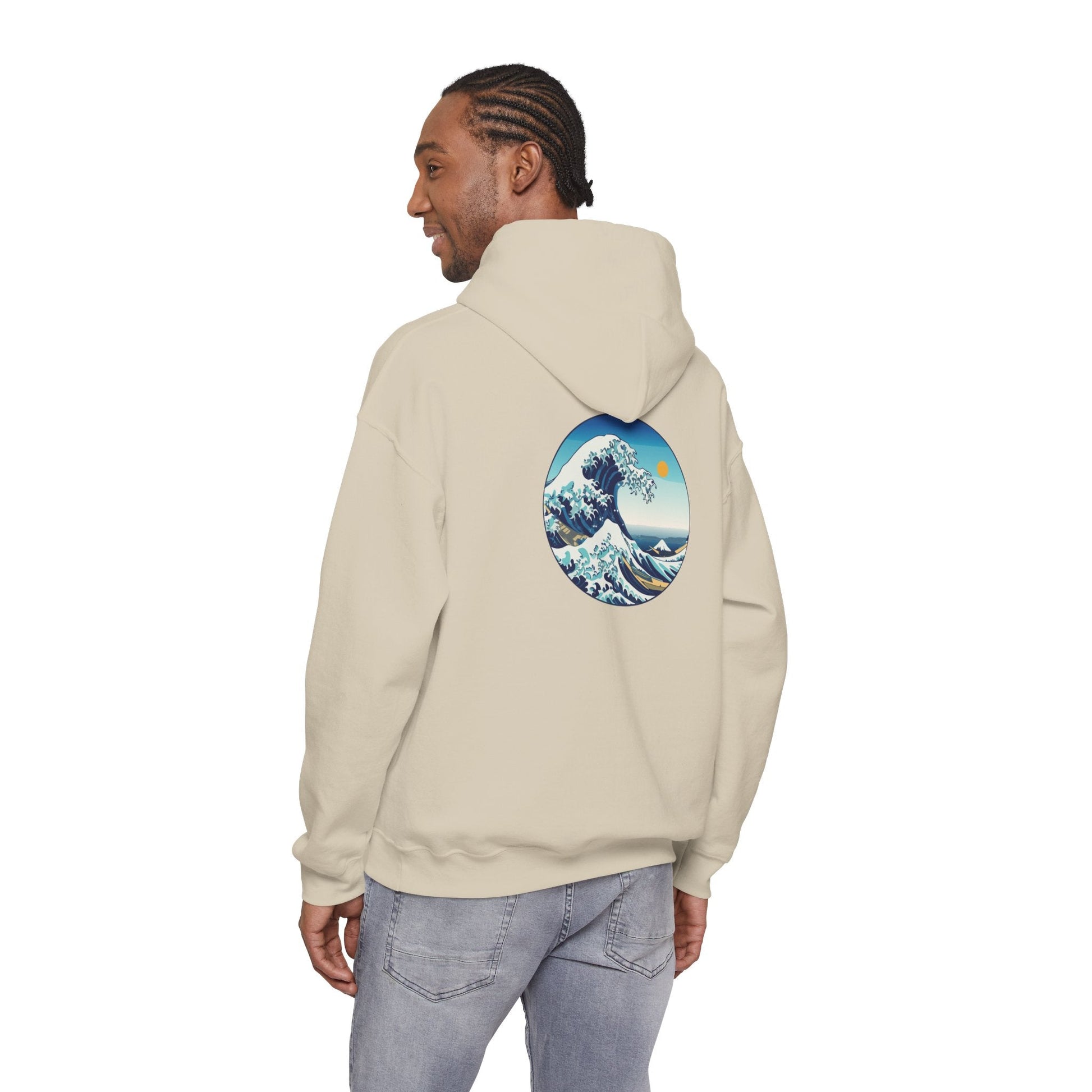 Ocean Wave Graphic Hoodie, Cozy Unisex Sweatshirt, Nature Lover Gift, Beach Vibes Apparel, Art-Inspired Clothing Printify
