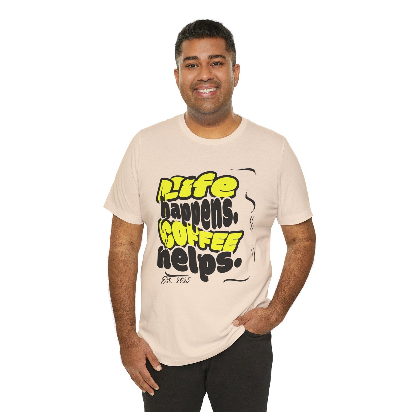 Coffee Lover T-Shirt - Life happens Coffee helps Boho Wear