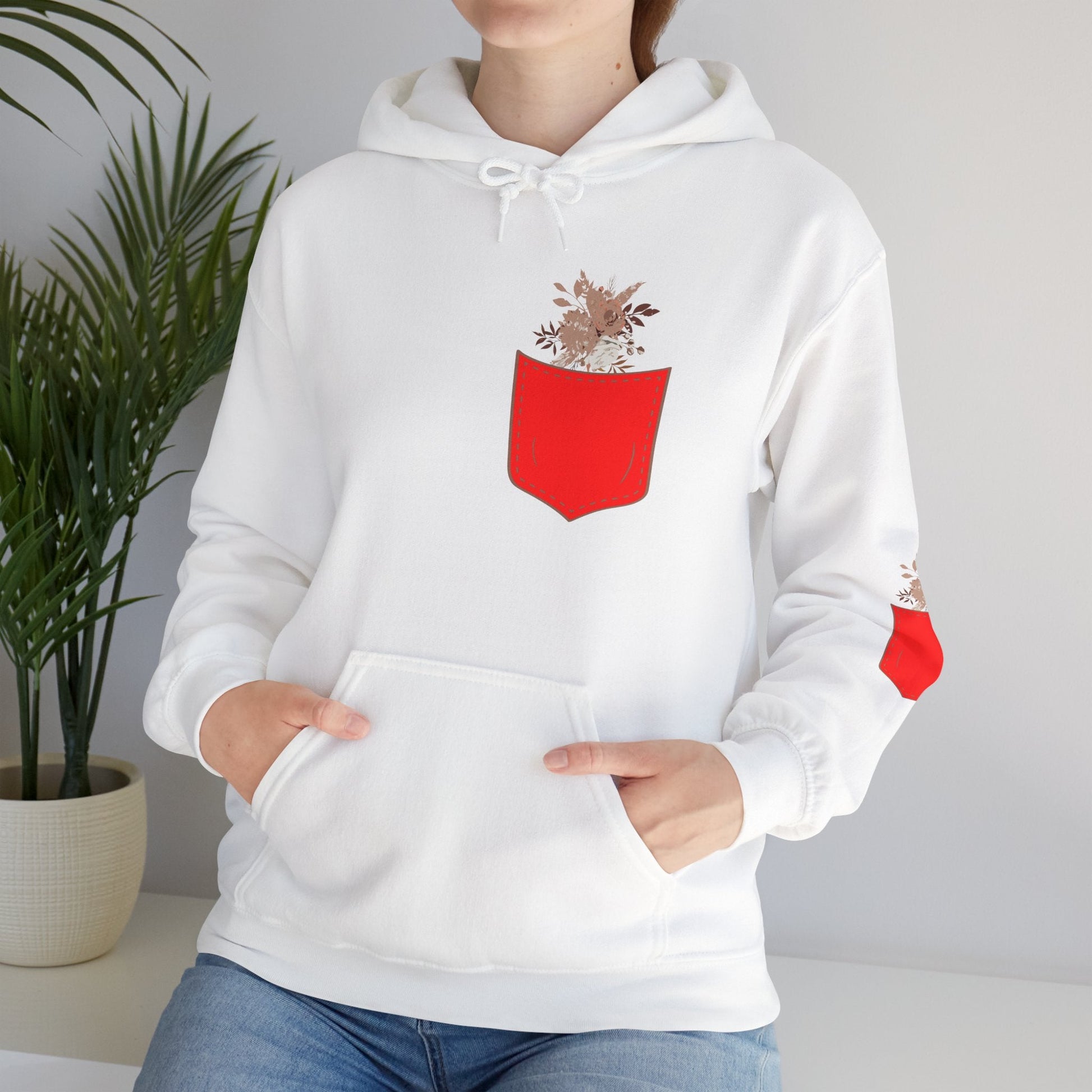 Funny Botanic Autumn Unisex Hoodie Sweatshirt with Pocket Flowers Printify