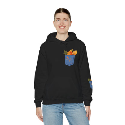 Floral Pocket Hoodie - Cozy Unisex Sweatshirt for Gardening Lovers Boho Wear