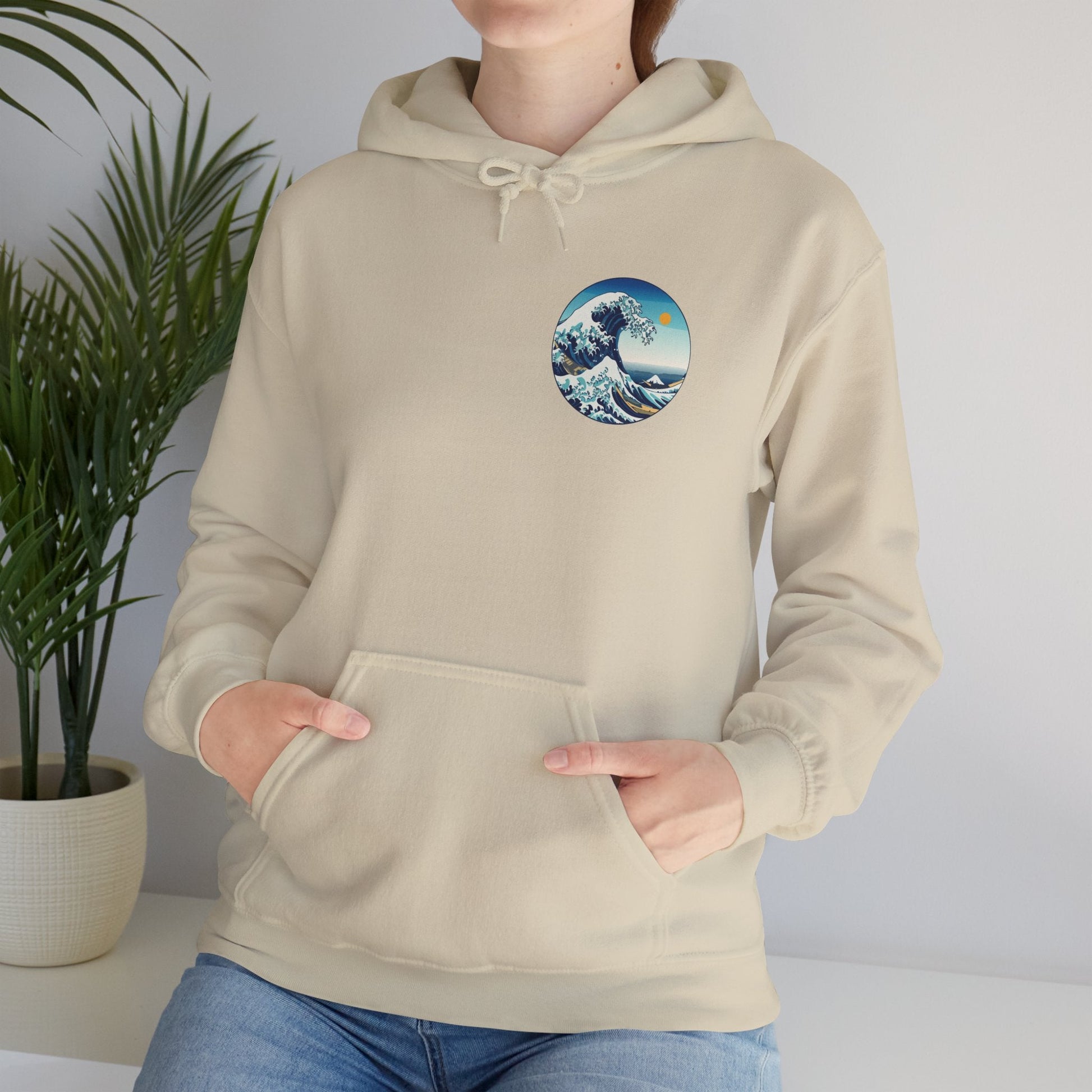 Ocean Wave Graphic Hoodie, Cozy Unisex Sweatshirt, Nature Lover Gift, Beach Vibes Apparel, Art-Inspired Clothing Printify