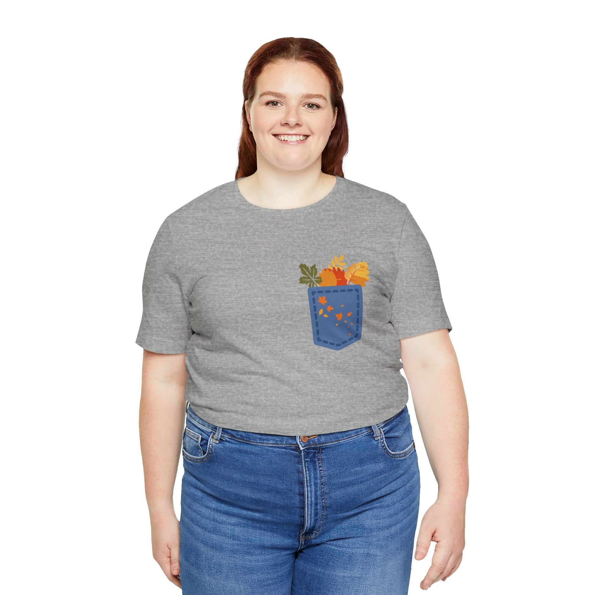 Pocket Boho Tee - Funny Botanic Autumn Design Printify