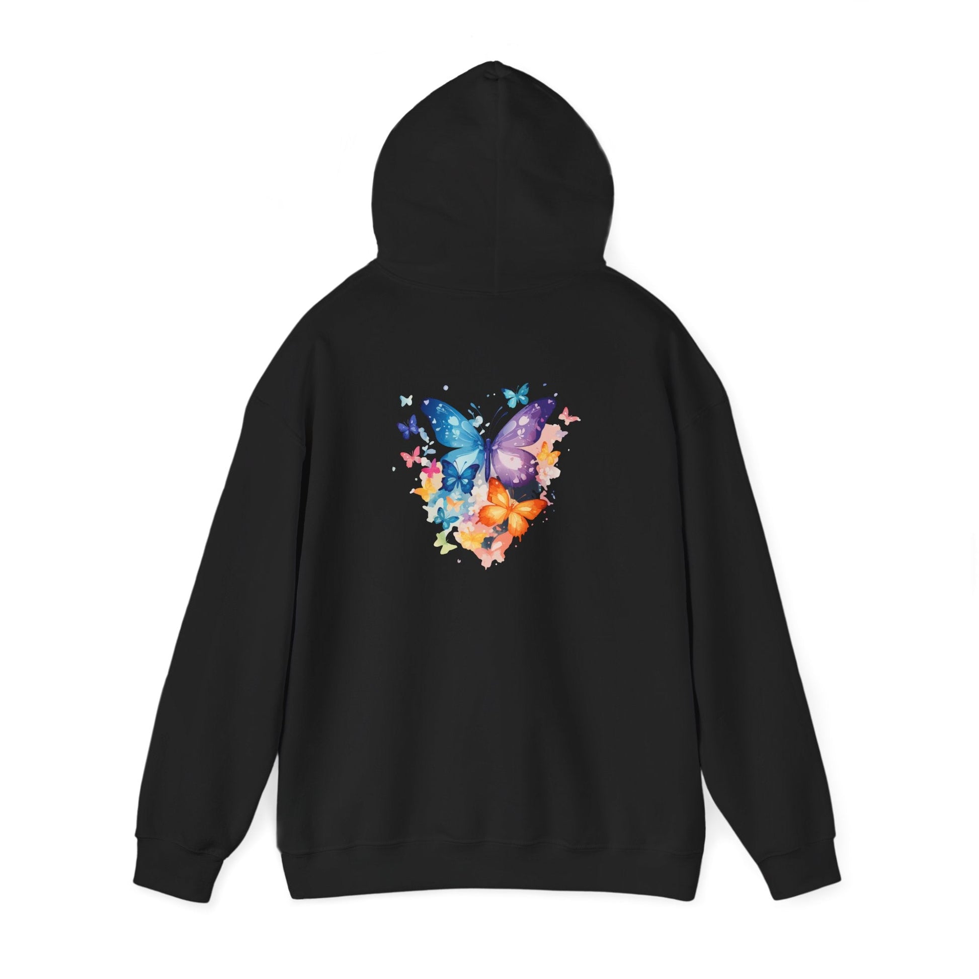 Colorful Butterfly Hoodie - Artistic Unisex Sweatshirt for Spring Adventures Printify