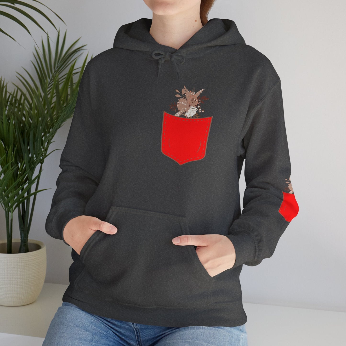 Funny Botanic Autumn Unisex Hoodie Sweatshirt with Pocket Flowers Printify