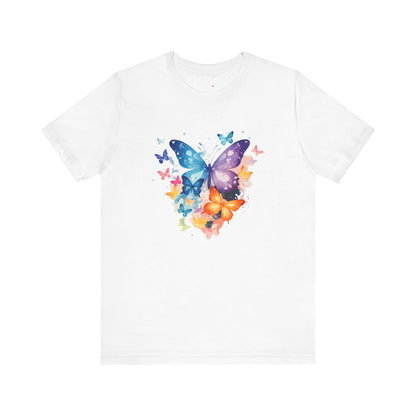 Colorful Butterfly Unisex Jersey Tee, Floral Tee, Butterfly Art Shirt, Gift for Nature Lovers, Summer Style, Nature Inspired Apparel Printify