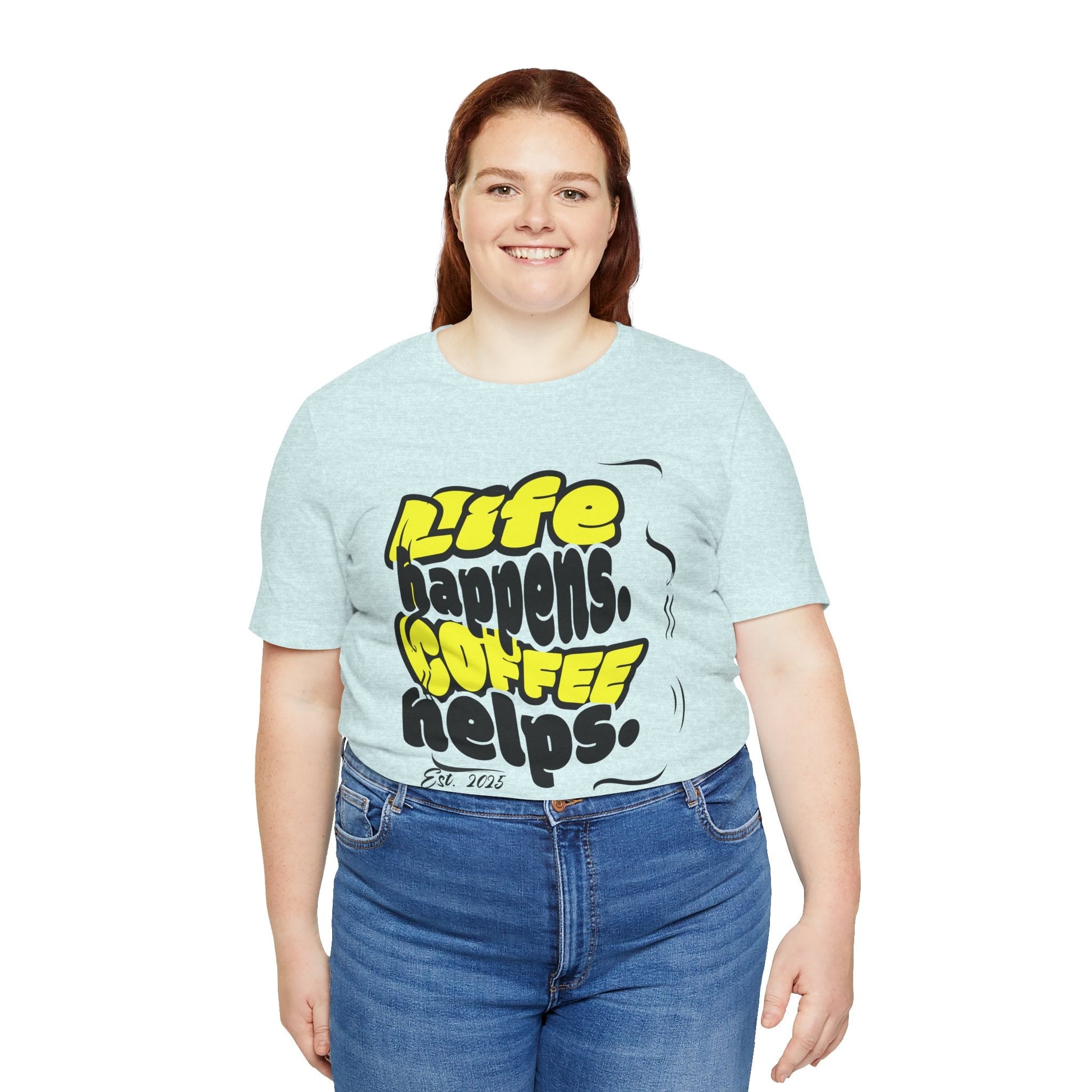 Coffee Lover T-Shirt - Life happens Coffee helps Boho Wear