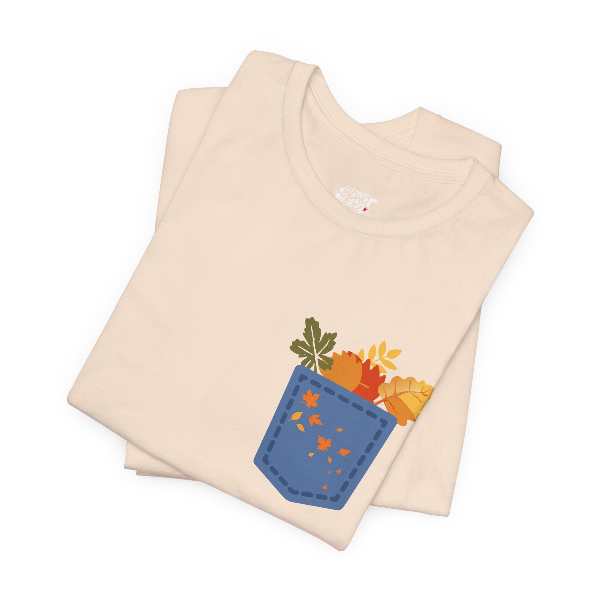Pocket Boho Tee - Funny Botanic Autumn Design Printify