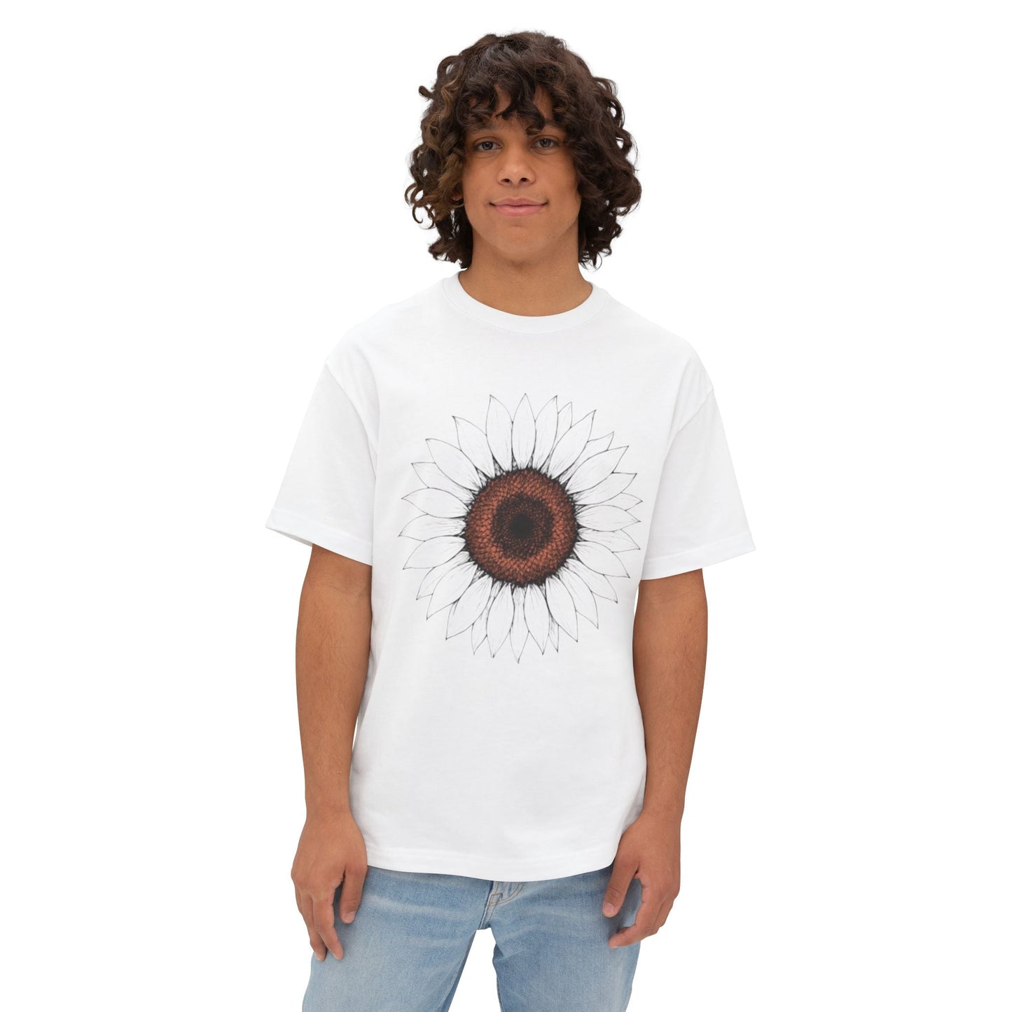 Sunflower Boho Oversized Tee - Funny Unisex T-Shirt Printify