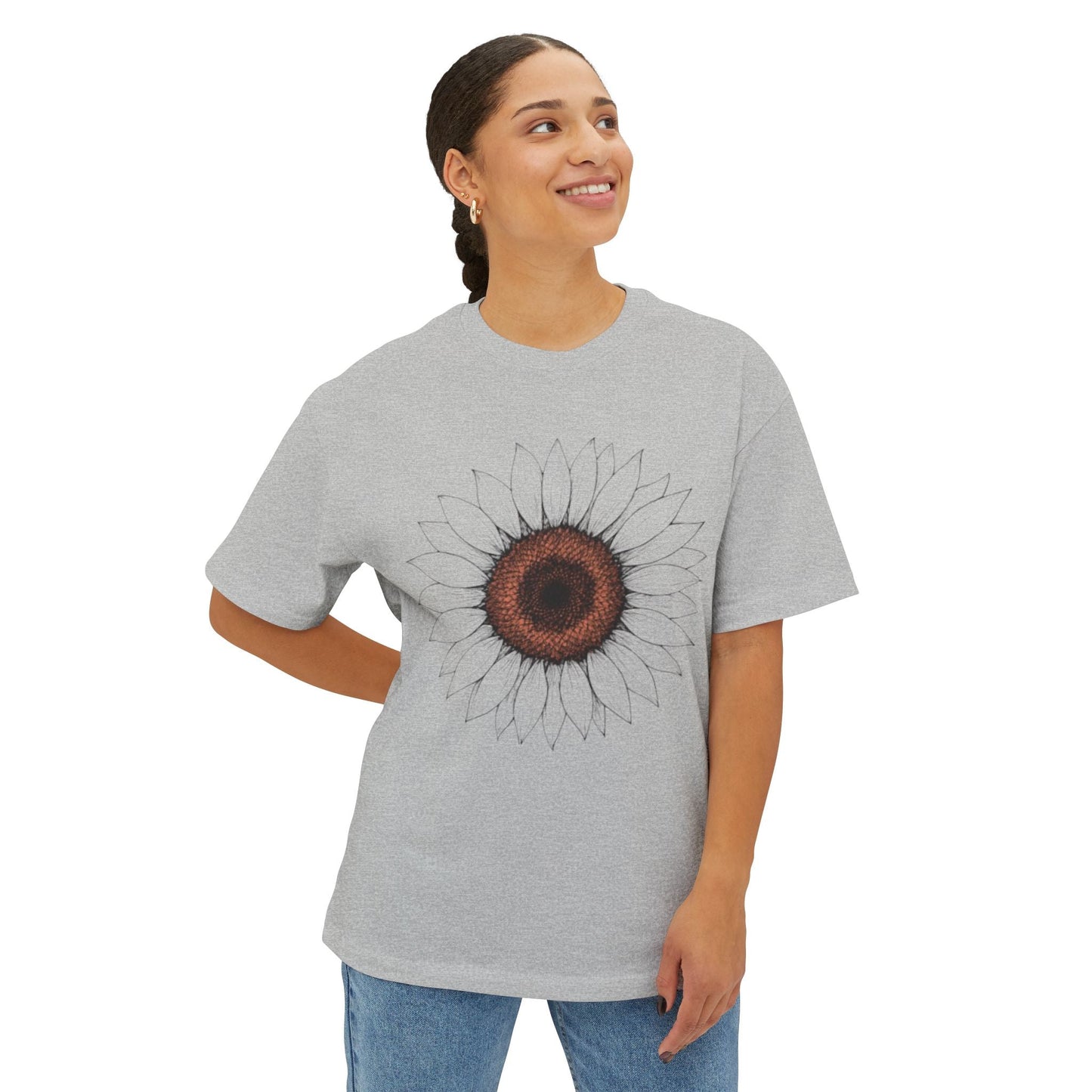 Sunflower Boho Oversized Tee - Funny Unisex T-Shirt Boho Wear