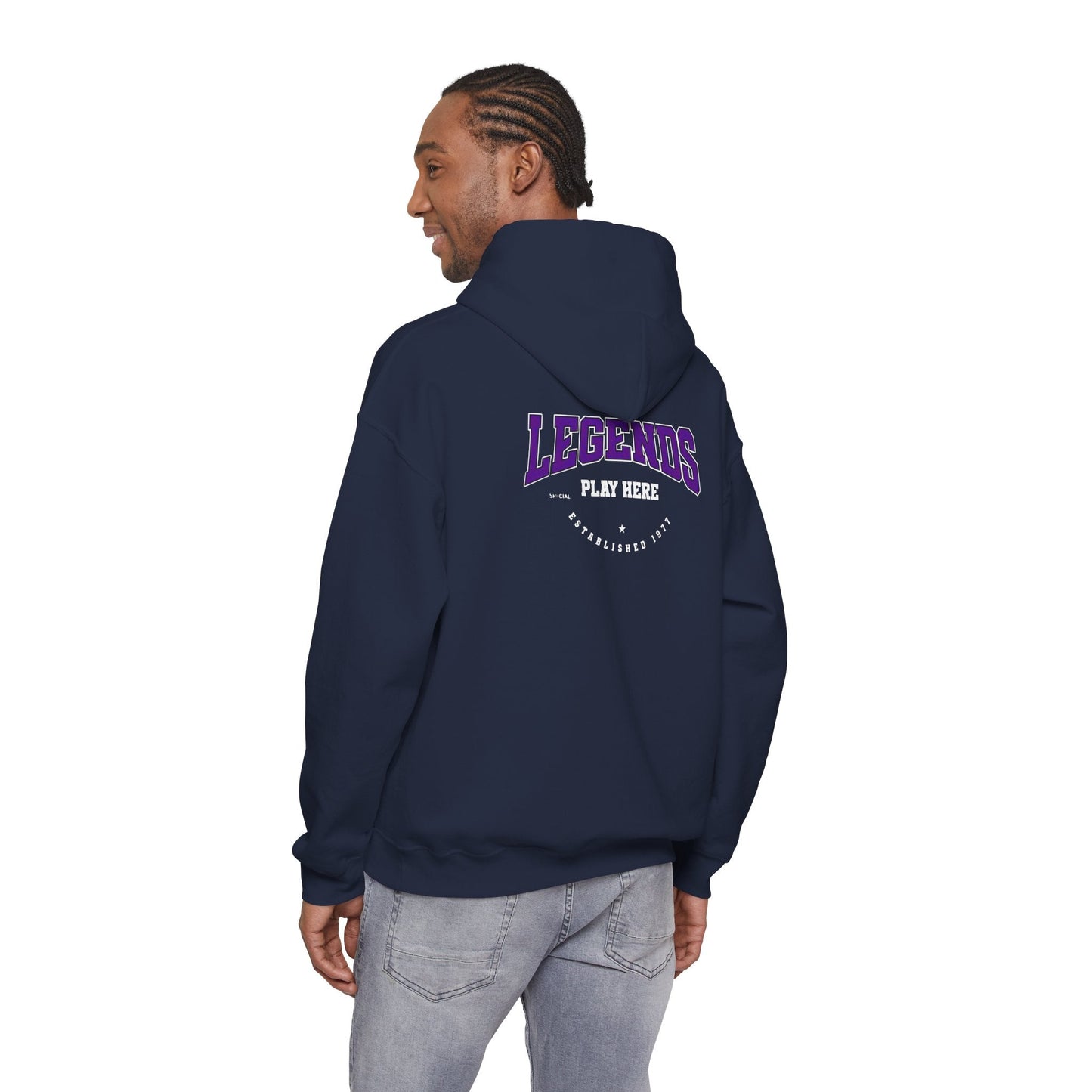 Legends Play Here Hoodie | Unisex Heavy Blend™ Sweatshirt for Gamers, Casual Wear, Friends Gatherings, Cozy Gift Ideas, Unique Style Boho Wear