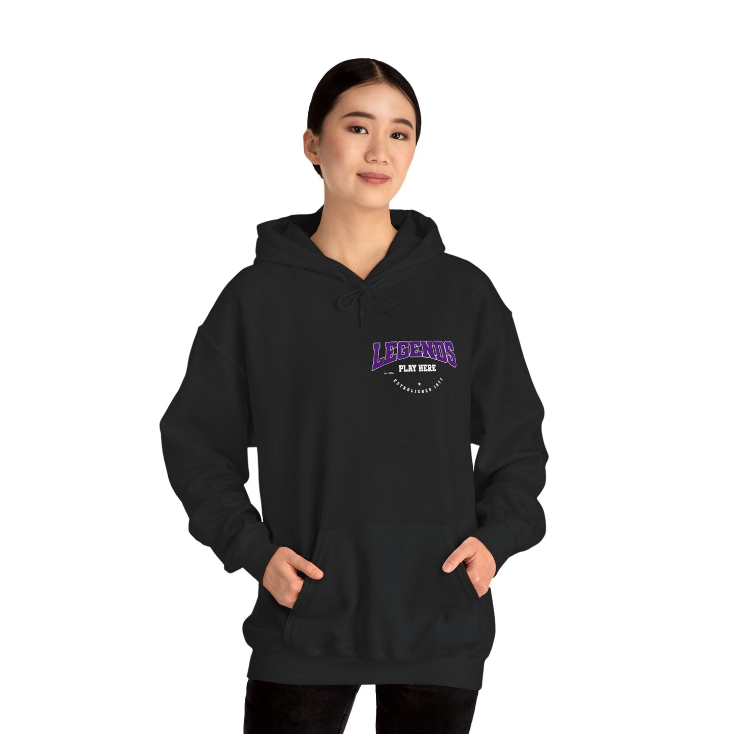 Legends Play Here Hoodie | Unisex Heavy Blend™ Sweatshirt for Gamers, Casual Wear, Friends Gatherings, Cozy Gift Ideas, Unique Style Boho Wear