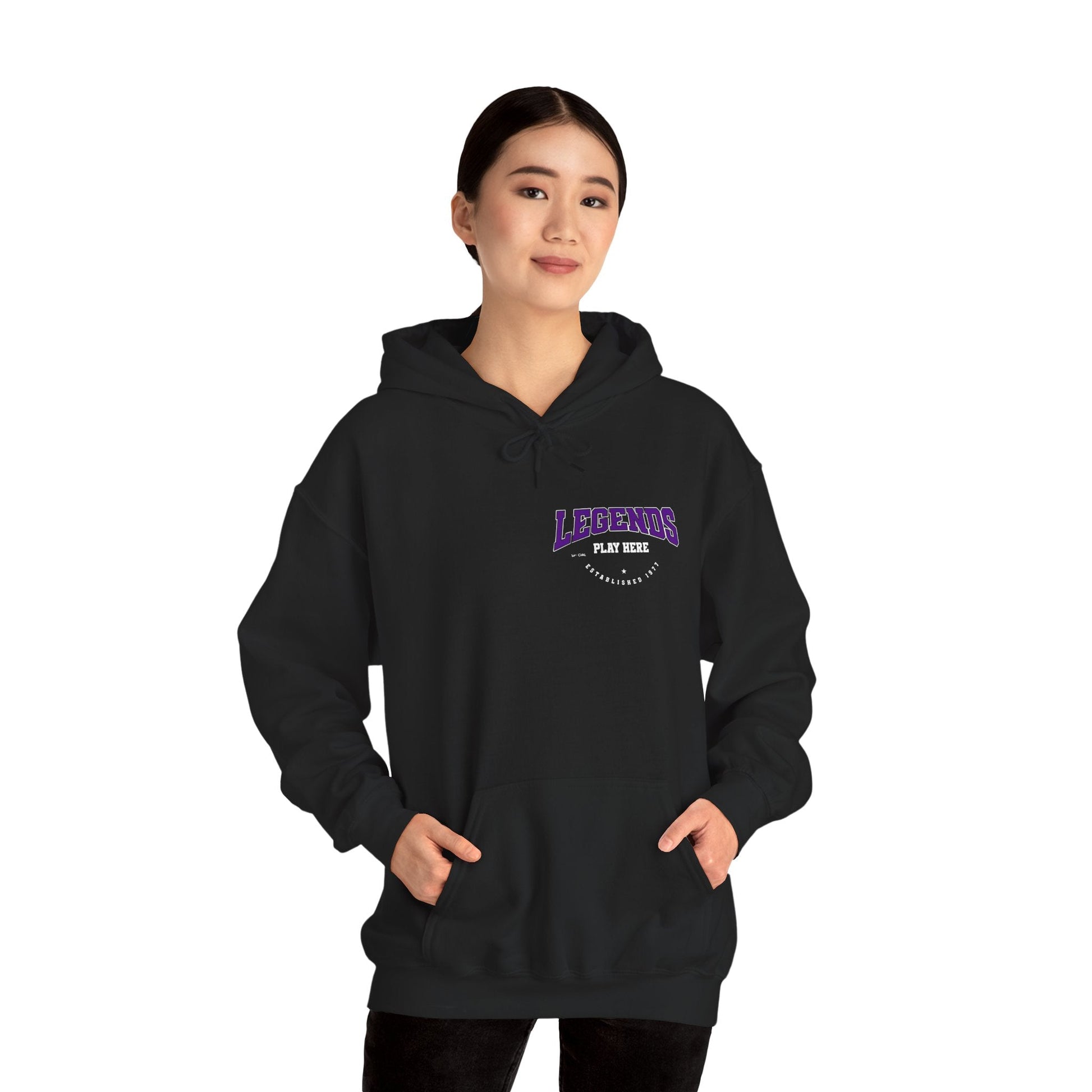 Legends Play Here Hoodie | Unisex Heavy Blend™ Sweatshirt for Gamers, Casual Wear, Friends Gatherings, Cozy Gift Ideas, Unique Style Boho Wear