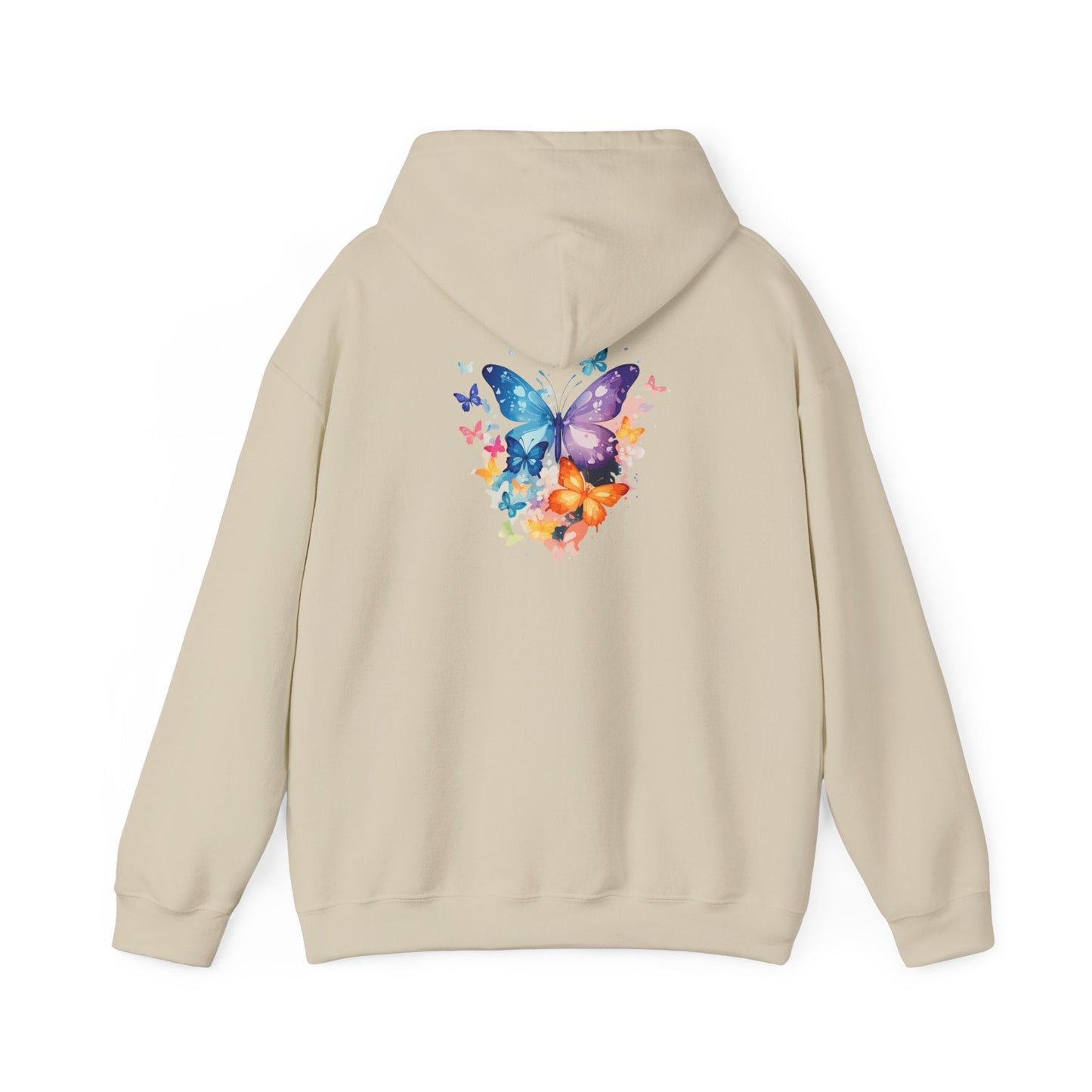 Colorful Butterfly Hoodie - Artistic Unisex Sweatshirt for Spring Adventures Printify