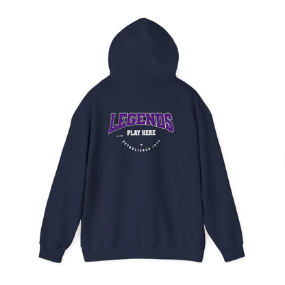 Legends Play Here Hoodie | Unisex Heavy Blend™ Sweatshirt for Gamers, Casual Wear, Friends Gatherings, Cozy Gift Ideas, Unique Style Boho Wear