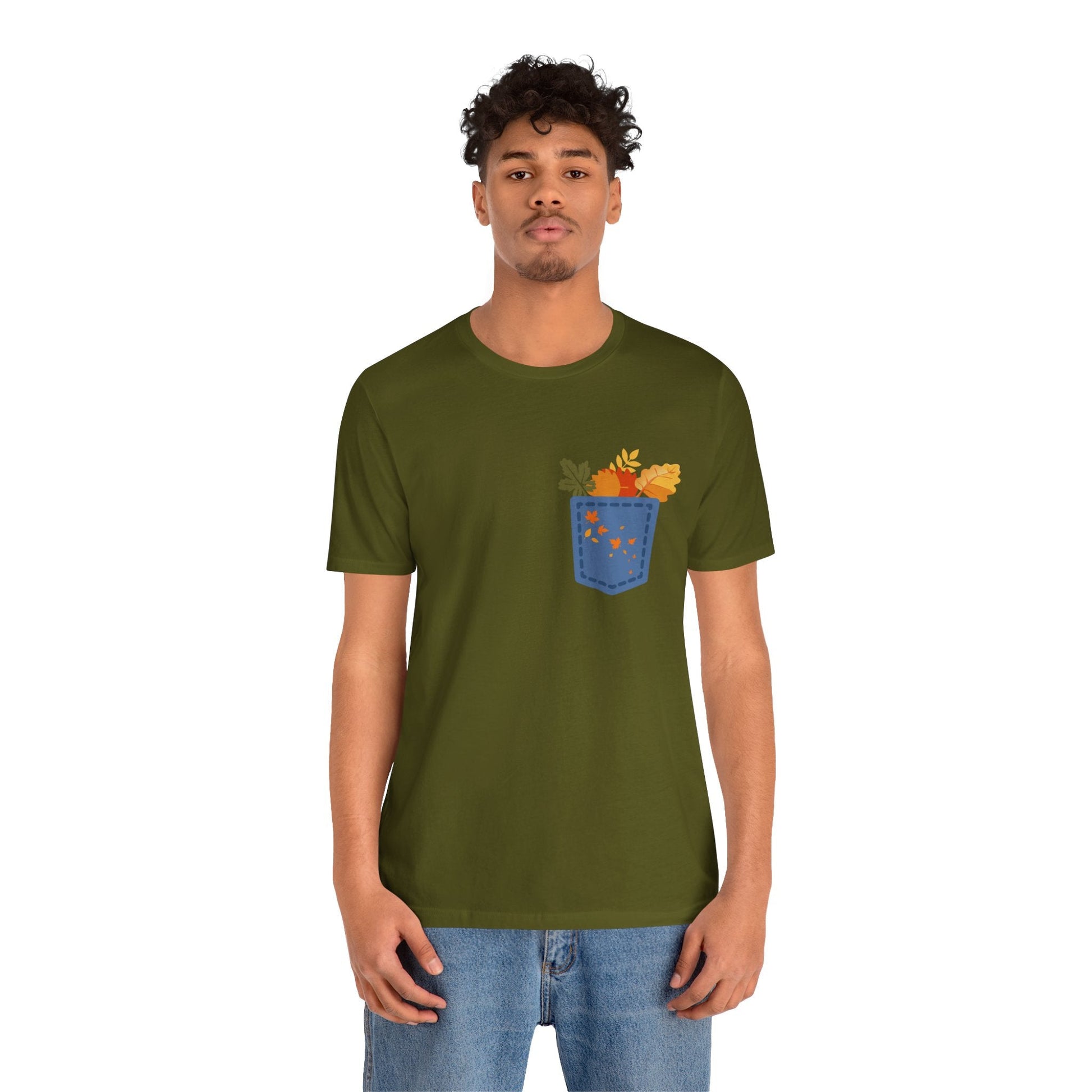 Pocket Boho Tee - Funny Botanic Autumn Design Printify