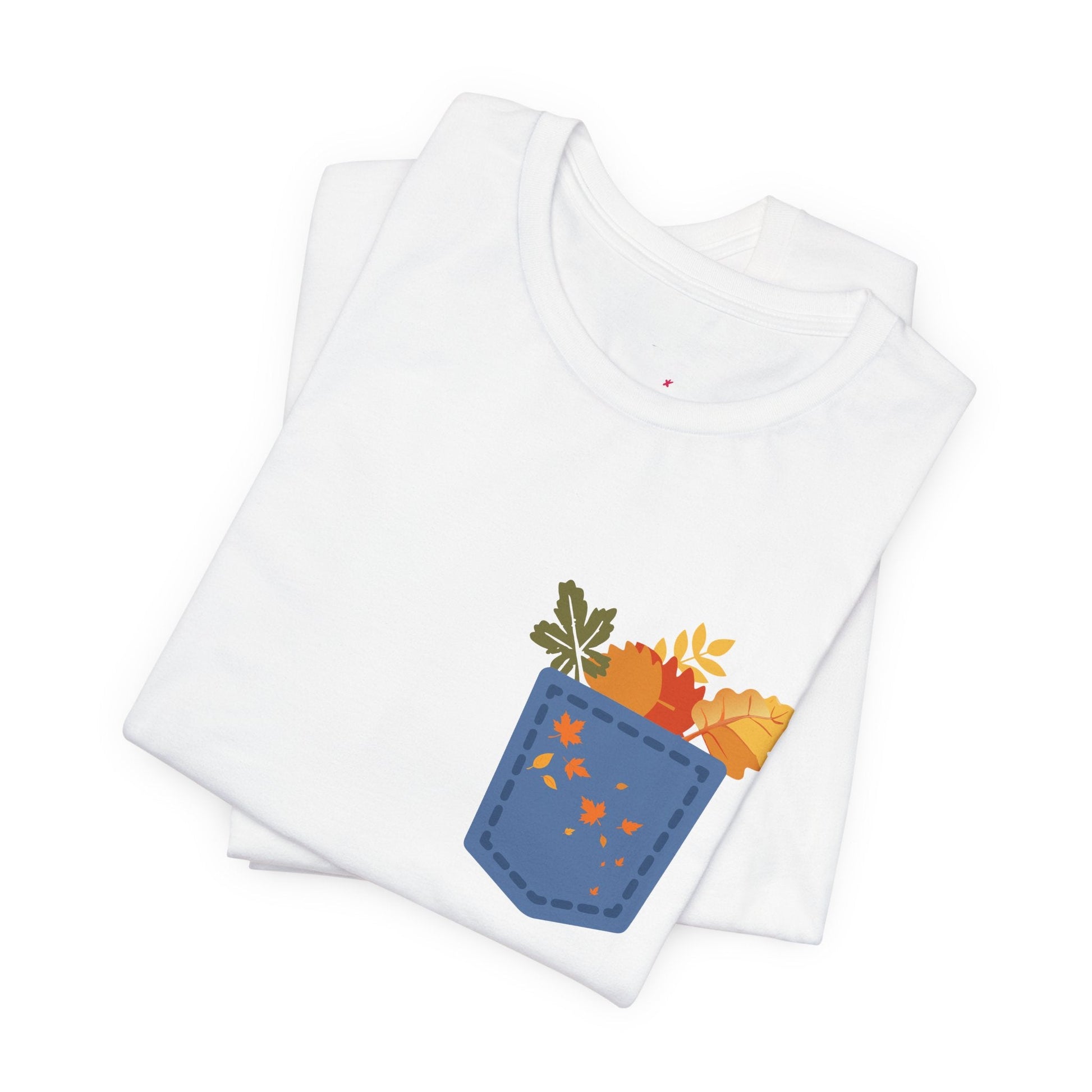 Pocket Boho Tee - Funny Botanic Autumn Design Printify