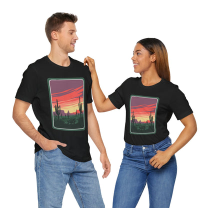 Desert Sunset Tee | Boho Style, Unisex Short Sleeve Shirt, Nature Lover Gift, Adventure Apparel, Outdoor Exploration Clothing Printify