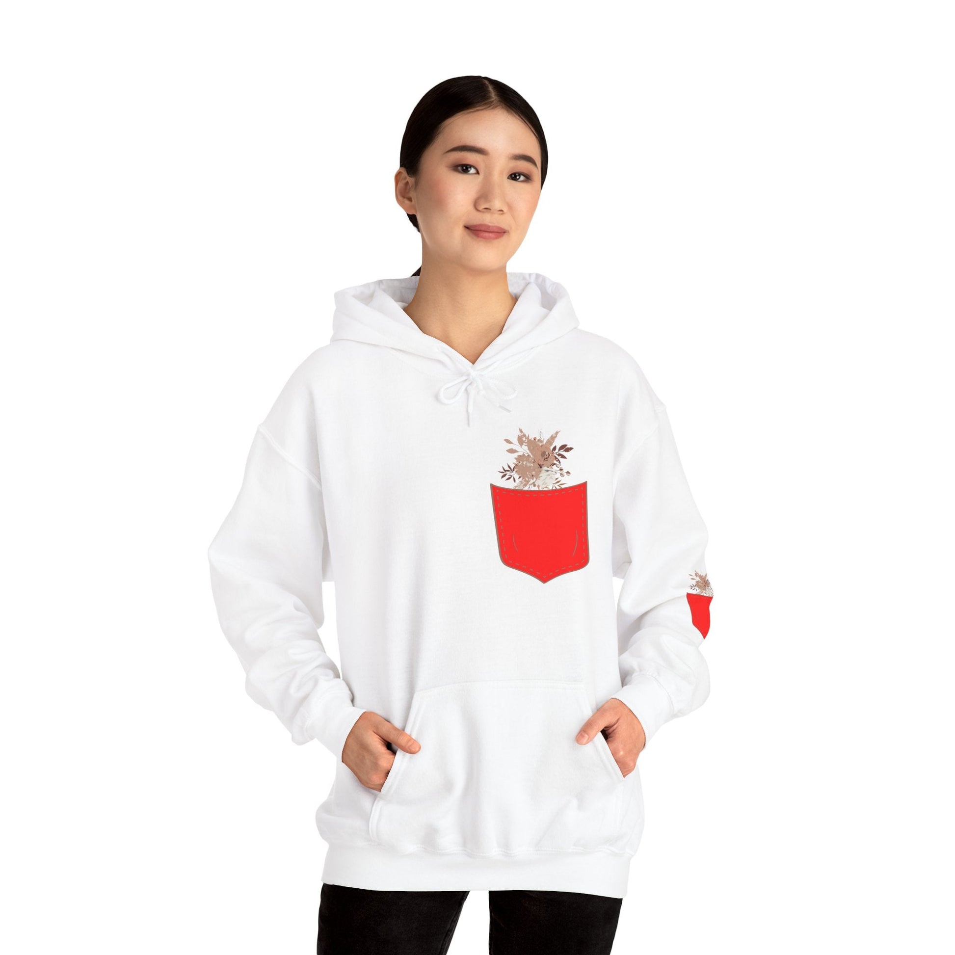 Funny Botanic Autumn Unisex Hoodie Sweatshirt with Pocket Flowers Printify