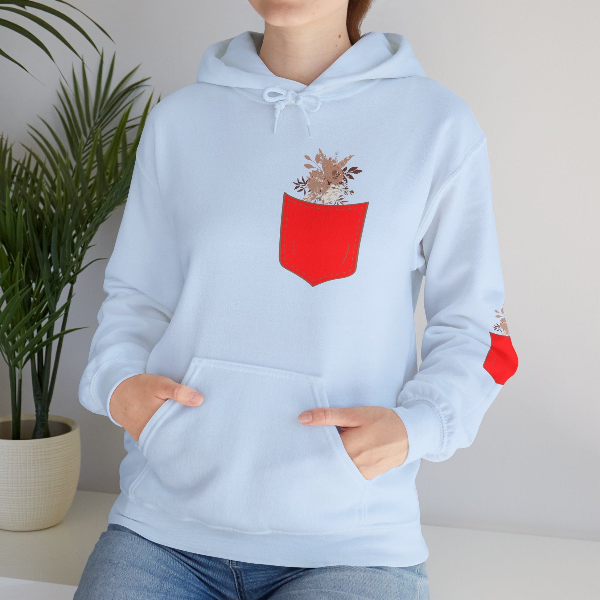 Funny Botanic Autumn Unisex Hoodie Sweatshirt with Pocket Flowers Printify