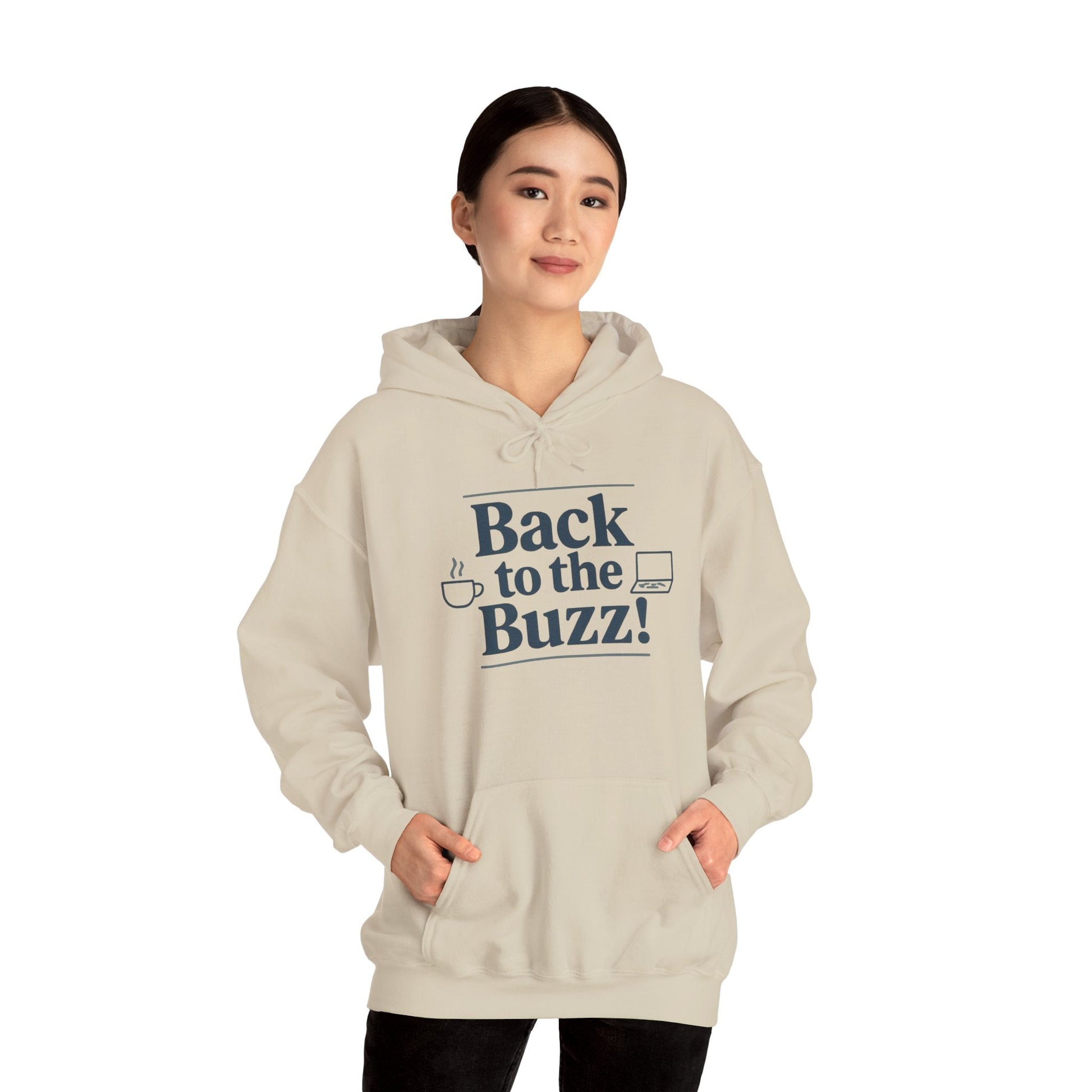 Hooded Sweatshirt - 'back to the buzz' Design Printify