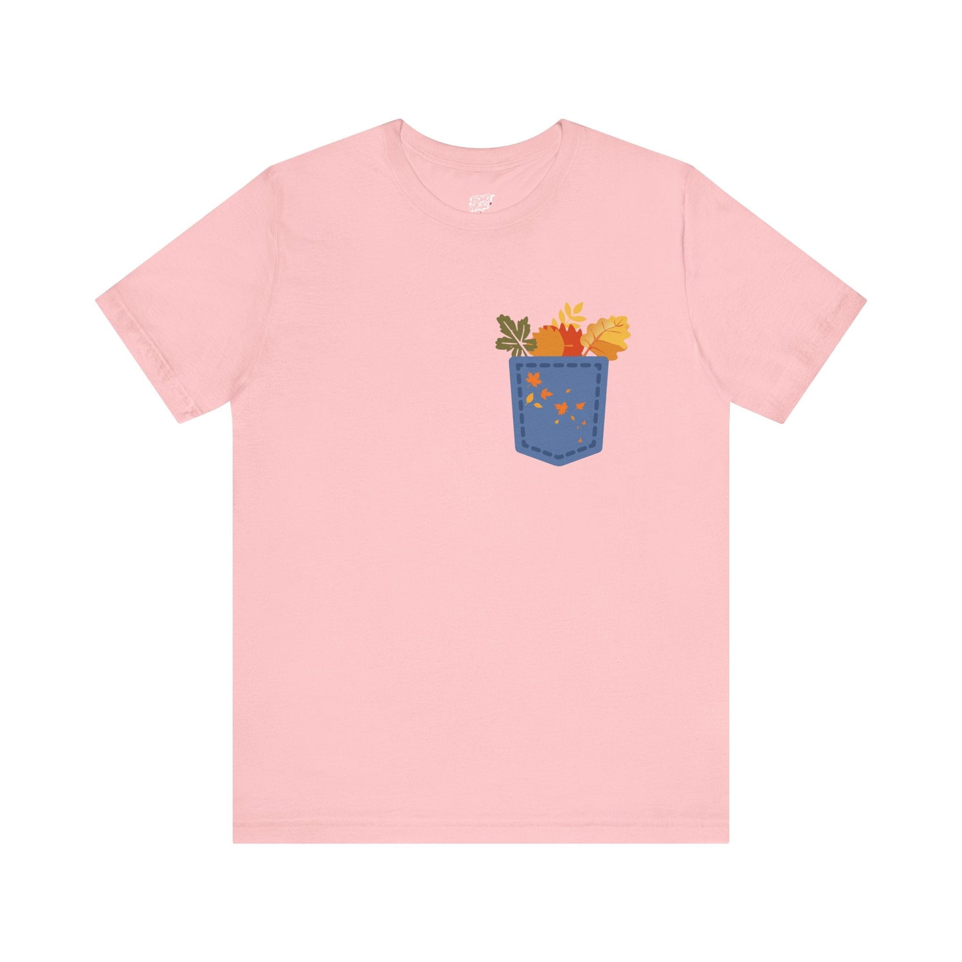 Pocket Boho Tee - Funny Botanic Autumn Design Printify