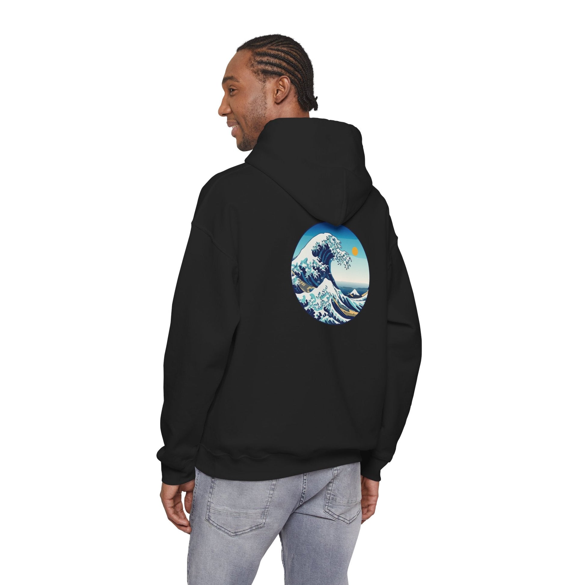 Ocean Wave Graphic Hoodie, Cozy Unisex Sweatshirt, Nature Lover Gift, Beach Vibes Apparel, Art-Inspired Clothing Printify