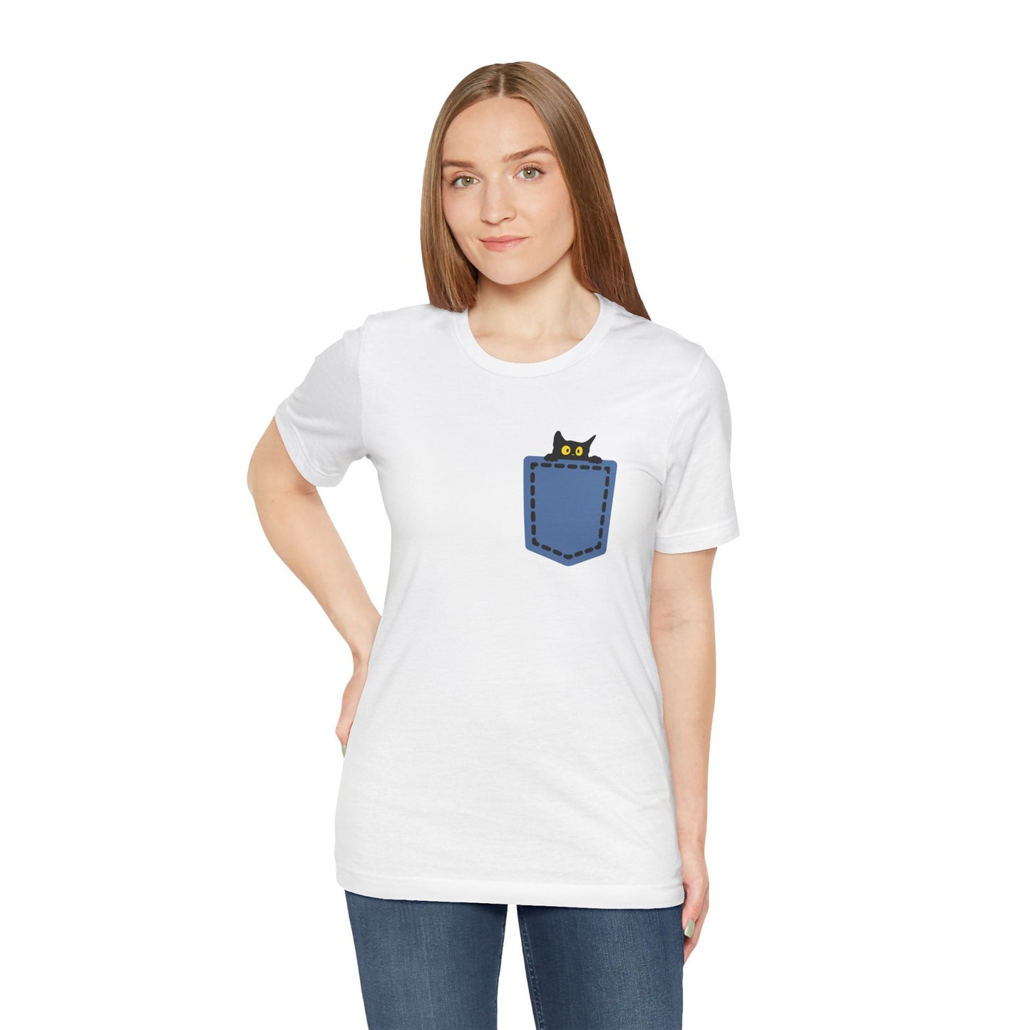 Cat Pocket Tee Printify