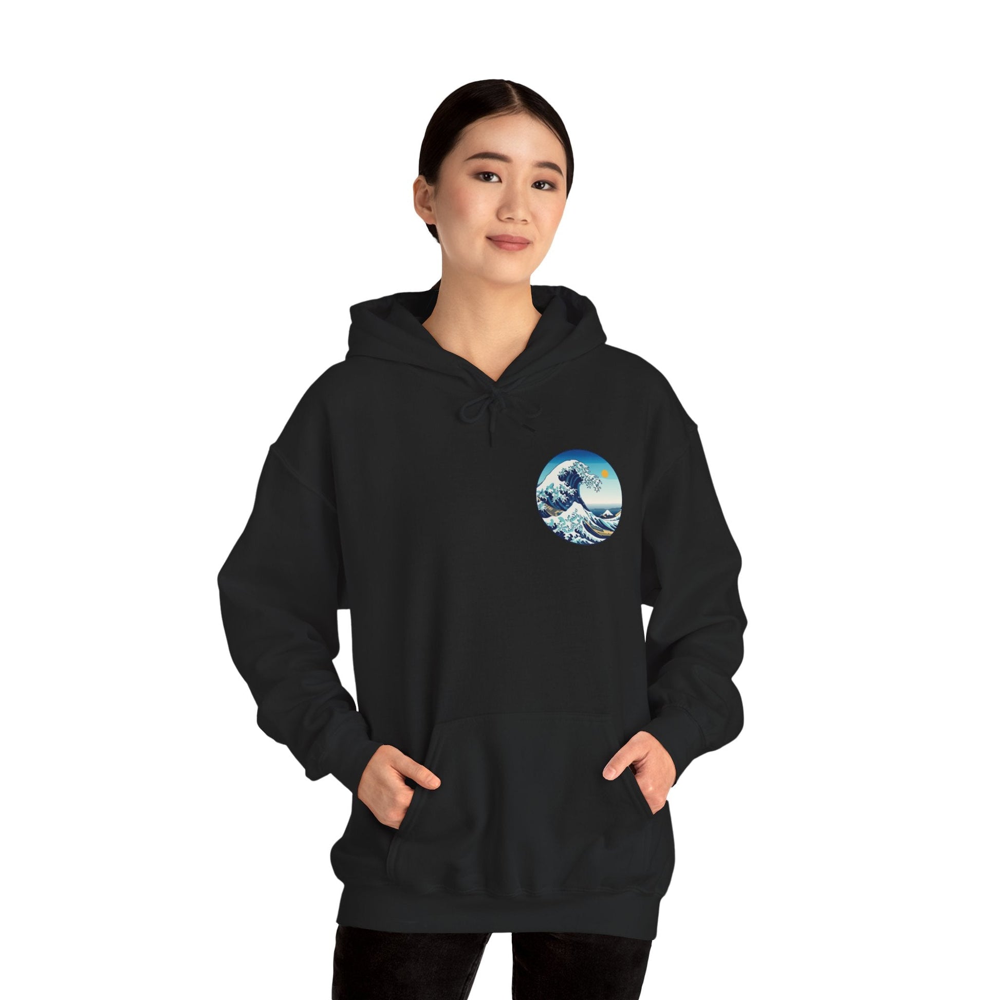 Ocean Wave Graphic Hoodie, Cozy Unisex Sweatshirt, Nature Lover Gift, Beach Vibes Apparel, Art-Inspired Clothing Printify