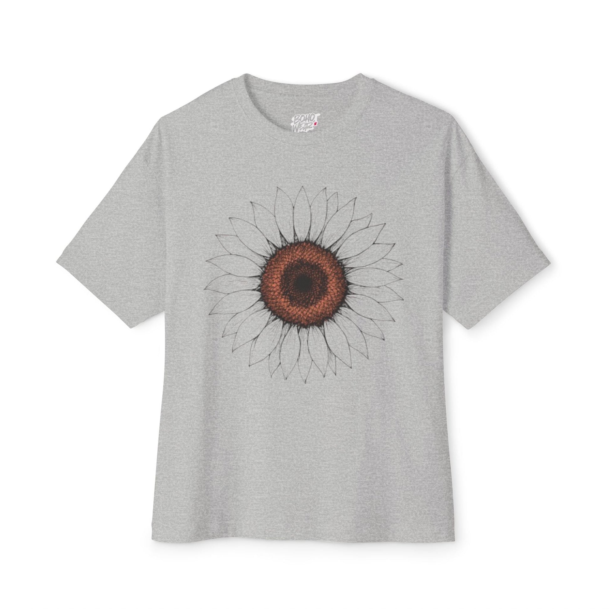Sunflower Boho Oversized Tee - Funny Unisex T-Shirt Printify
