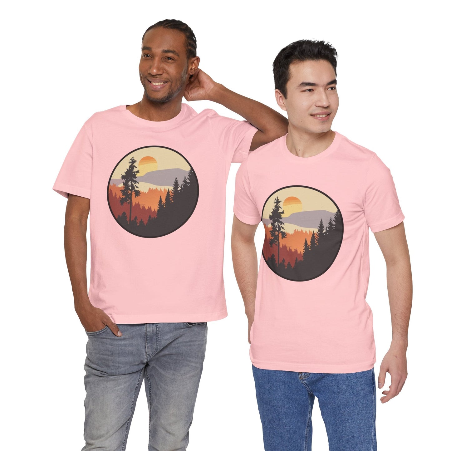 Sunset Forest Unisex Tee | Nature Lover Shirt, Hiking Apparel, Outdoor Gift, Eco-Friendly Fashion, Casual Wear Boho Wear