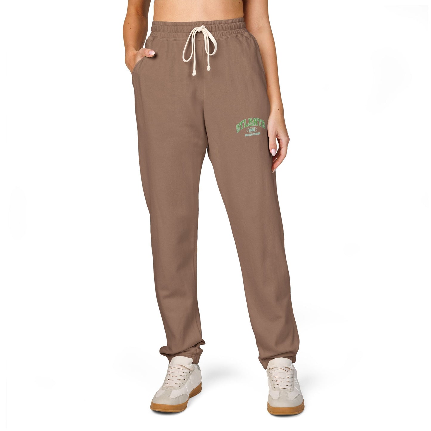 Cozy Tree-Embroidered Fleece Sweatpants, Unisex Lounge Pants, Comfortable Joggers, Gift for Her, Relaxation Wear, Fall Fashion, [...] Boho Wear