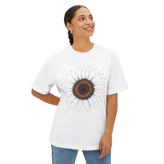 Sunflower Boho Oversized Tee - Funny Unisex T-Shirt Printify