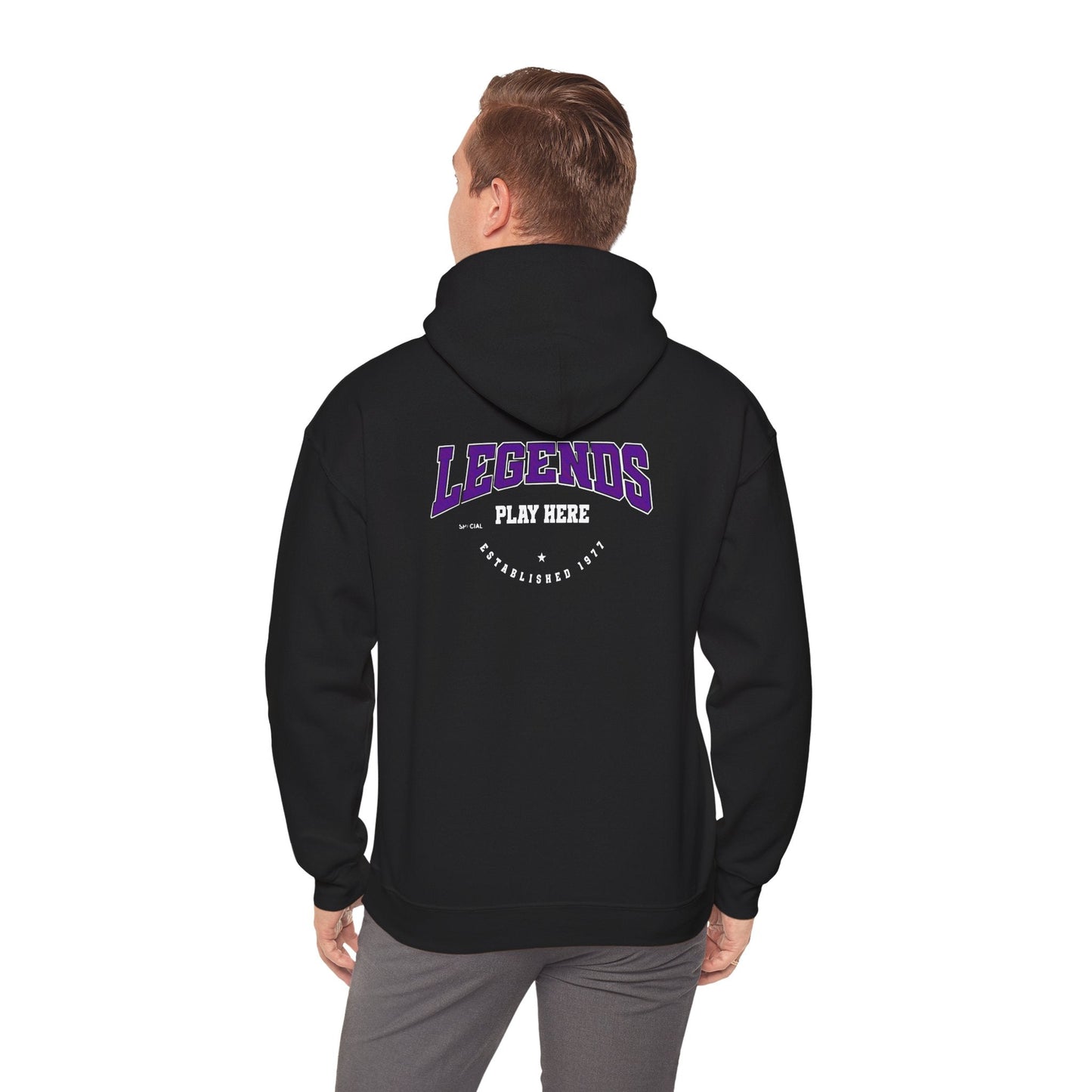 Legends Play Here Hoodie | Unisex Heavy Blend™ Sweatshirt for Gamers, Casual Wear, Friends Gatherings, Cozy Gift Ideas, Unique Style Boho Wear