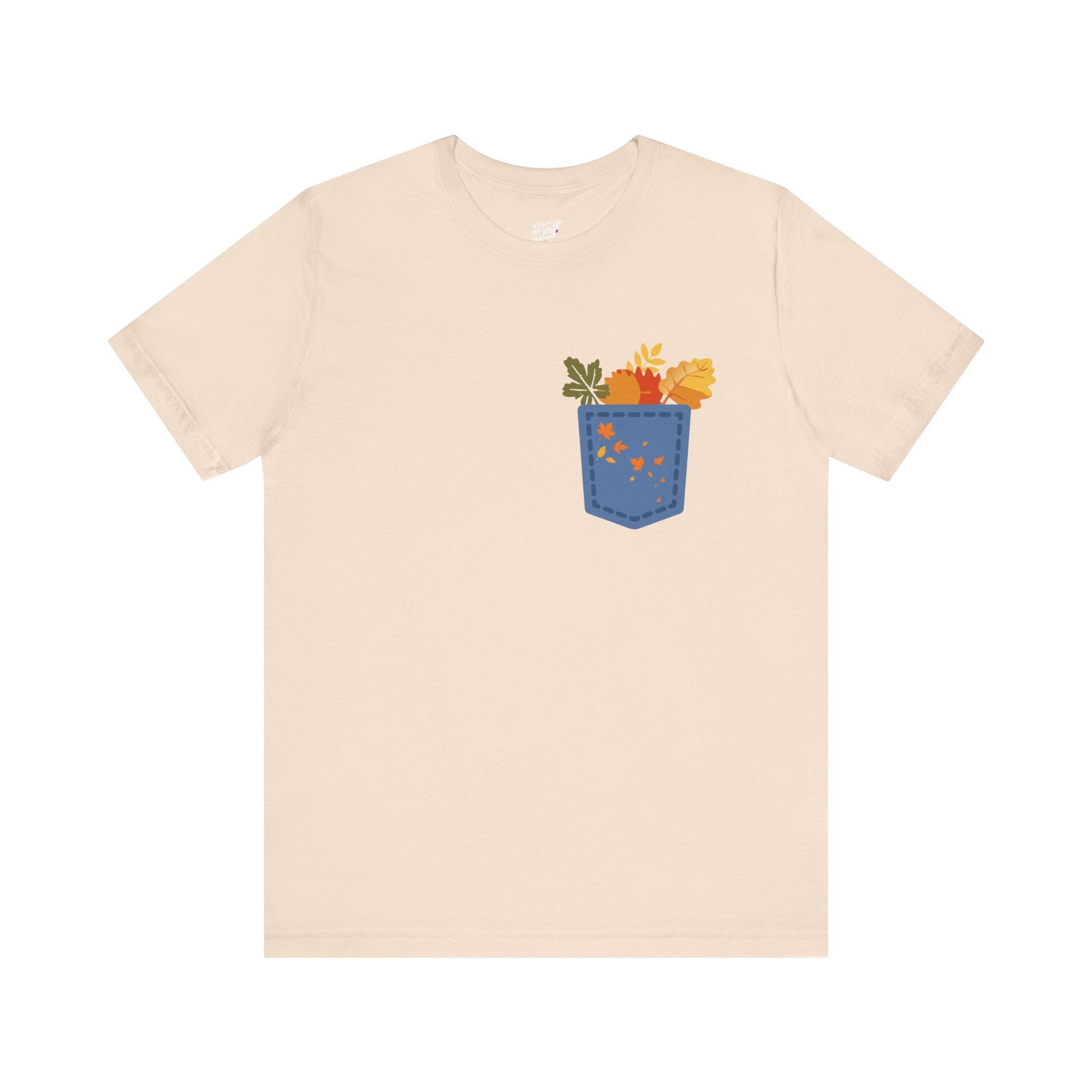 Pocket Boho Tee - Funny Botanic Autumn Design Printify