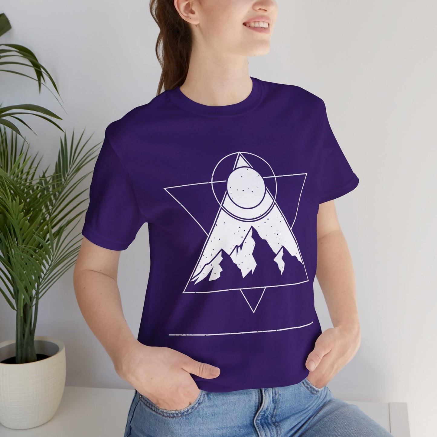 Mountain Sun Graphic Tee, Nature Lover Shirt, Outdoorsy Gift, Bohemian Style T-Shirt, Adventure, Unisex Jet Black Tee Printify
