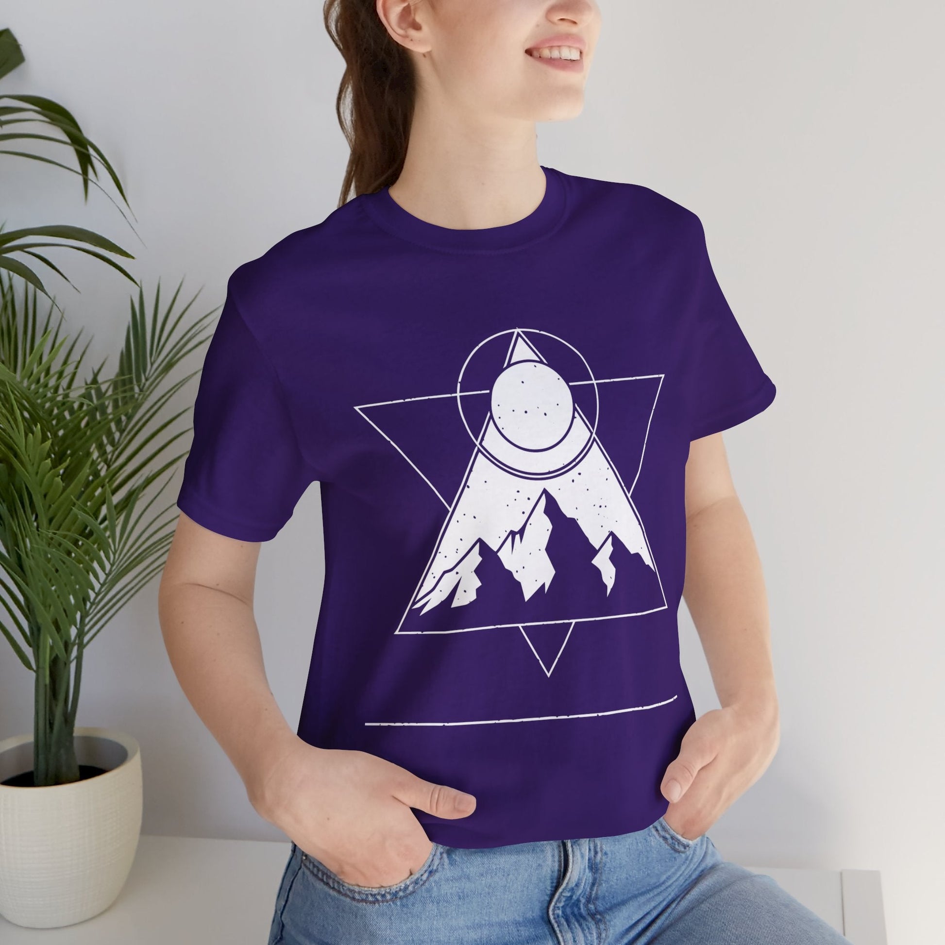 Mountain Sun Graphic Tee, Nature Lover Shirt, Outdoorsy Gift, Bohemian Style T-Shirt, Adventure, Unisex Jet Black Tee Printify