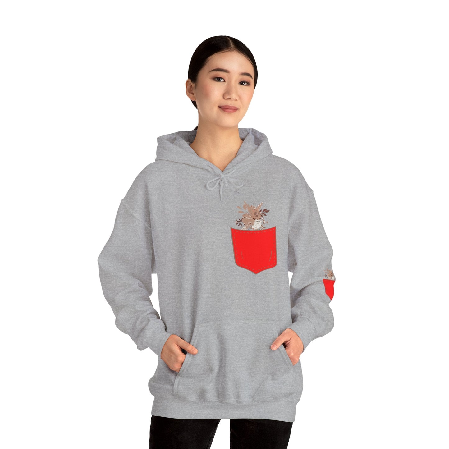 Funny Botanic Autumn Unisex Hoodie Sweatshirt with Pocket Flowers Printify