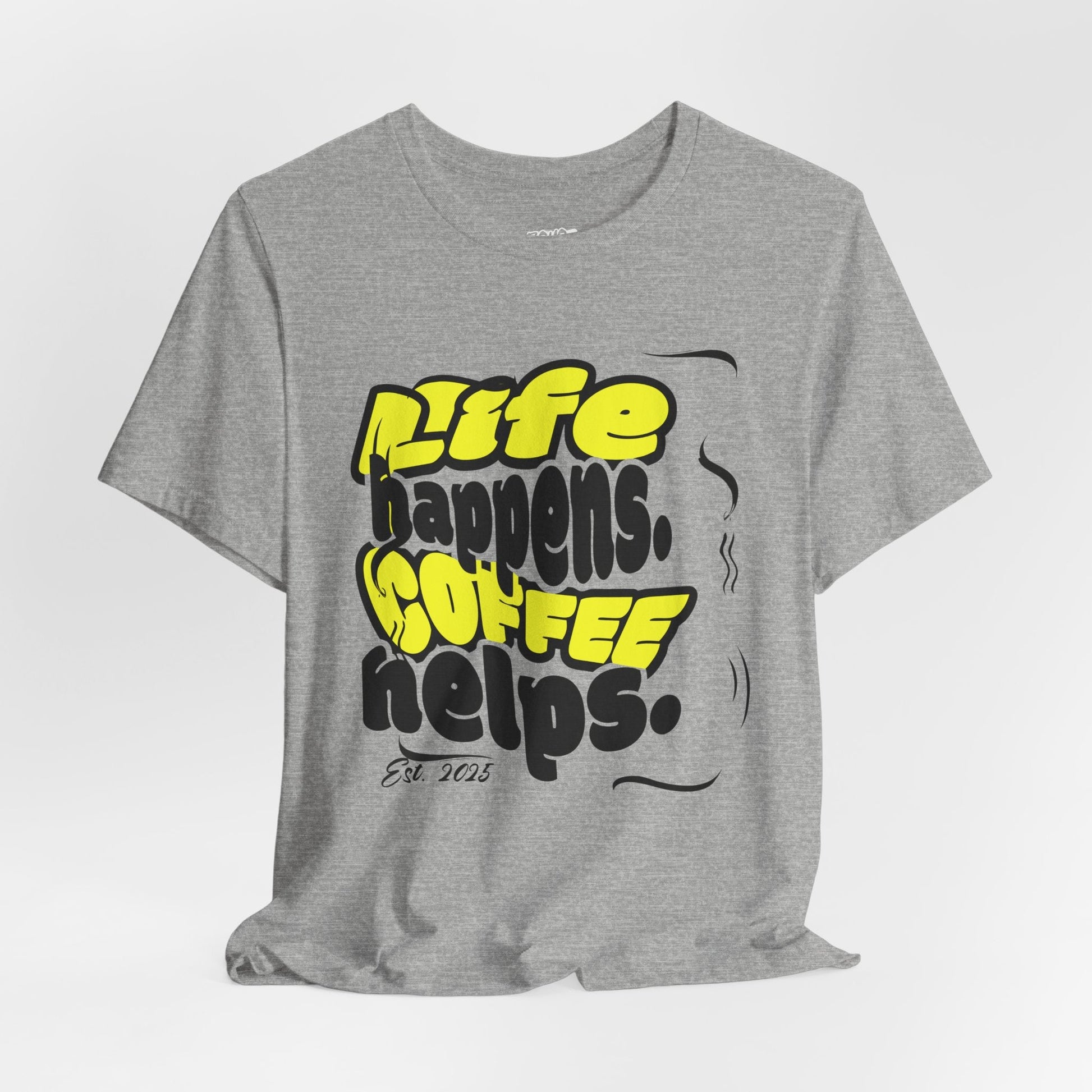 Coffee Lover T-Shirt - Life happens Coffee helps Boho Wear