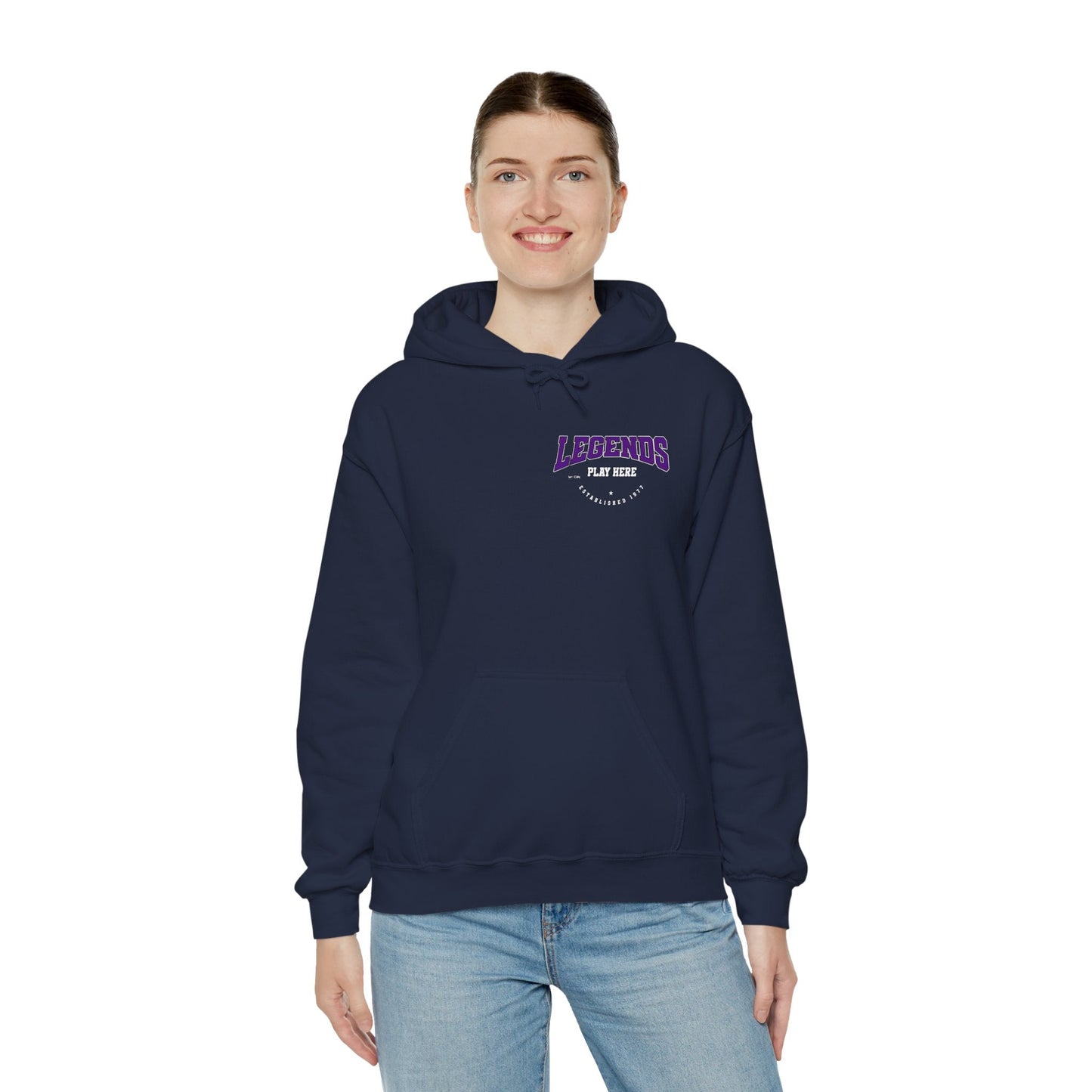 Legends Play Here Hoodie | Unisex Heavy Blend™ Sweatshirt for Gamers, Casual Wear, Friends Gatherings, Cozy Gift Ideas, Unique Style Boho Wear