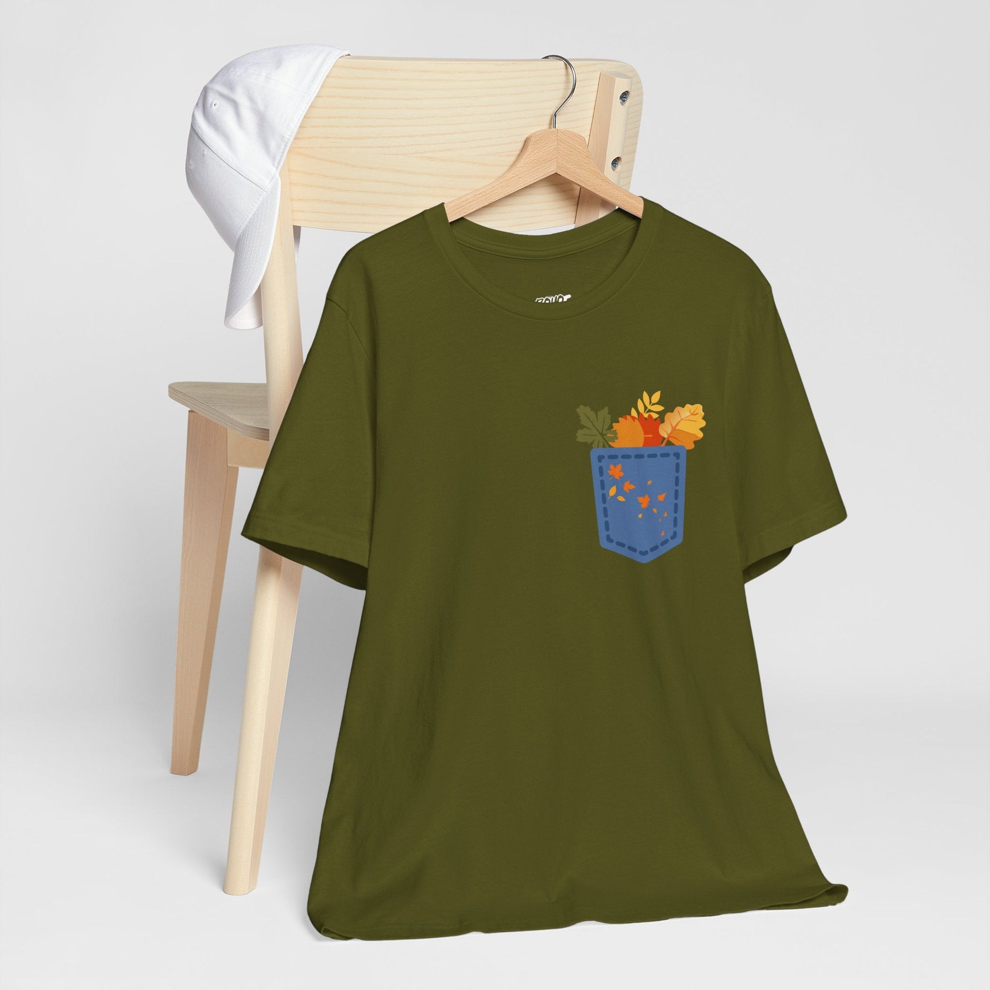 Pocket Boho Tee - Funny Botanic Autumn Design Printify