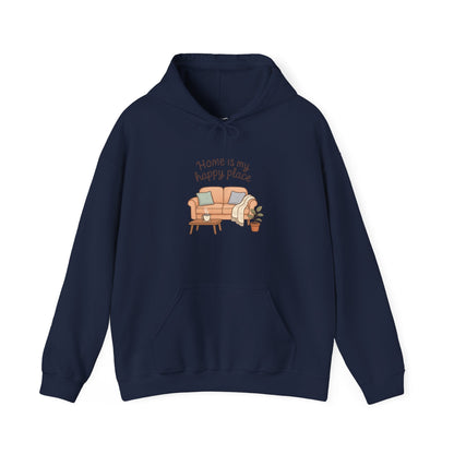 Hooded Sweatshirt - 'Home Is My Happy Place' Design Boho Wear