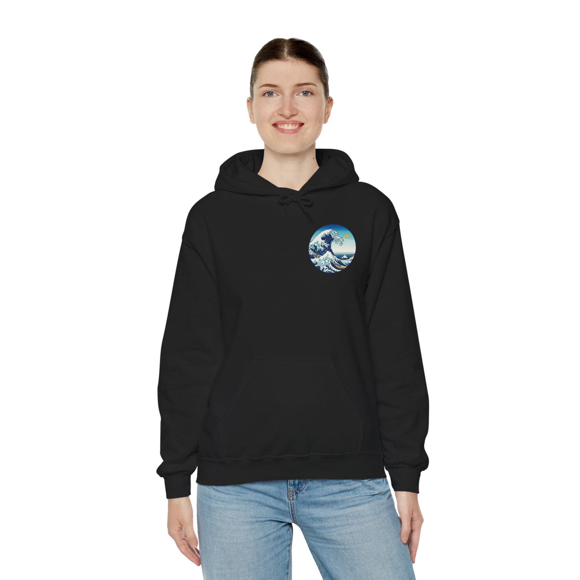 Ocean Wave Graphic Hoodie, Cozy Unisex Sweatshirt, Nature Lover Gift, Beach Vibes Apparel, Art-Inspired Clothing Printify